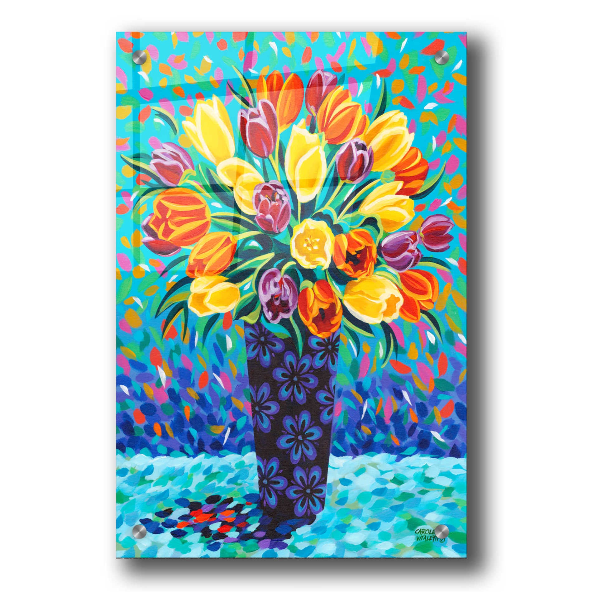 Epic Art 'Bouquet Celebration I' by Carolee Vitaletti, Acrylic Glass Wall Art,24x36