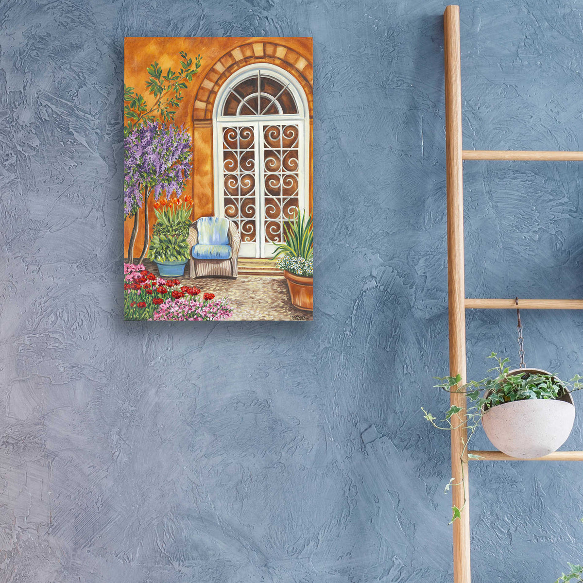 Epic Art 'Under the Palms I' by Carolee Vitaletti, Acrylic Glass Wall Art,16x24