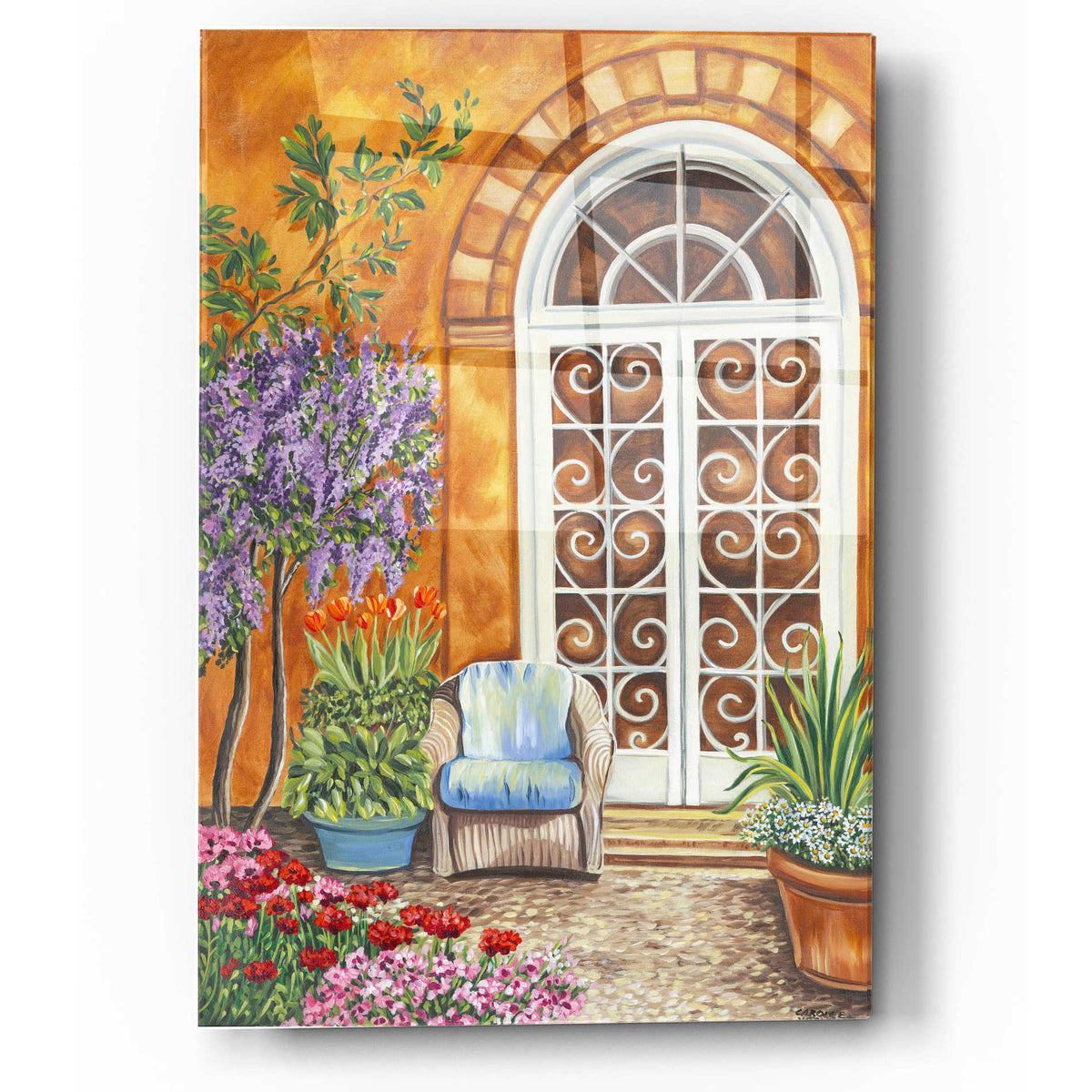 Epic Art 'Under the Palms I' by Carolee Vitaletti, Acrylic Glass Wall Art