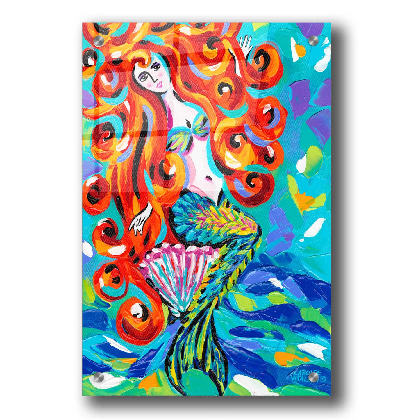 Epic Art 'Ocean Friends III' by Carolee Vitaletti, Acrylic Glass Wall Art,24x36