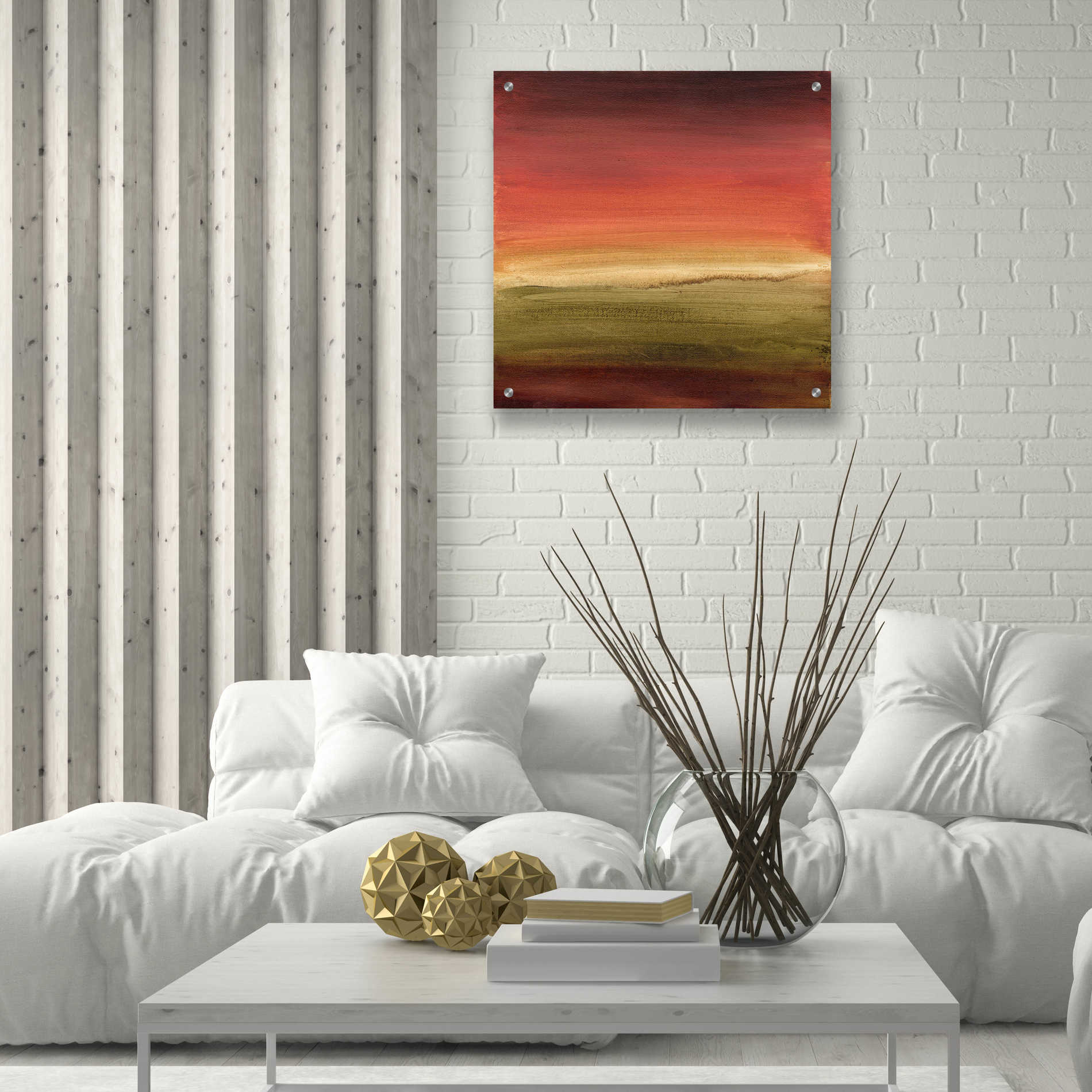 Epic Art 'Abstract Horizon I' by Ethan Harper, Acrylic Glass Wall Art,24x24