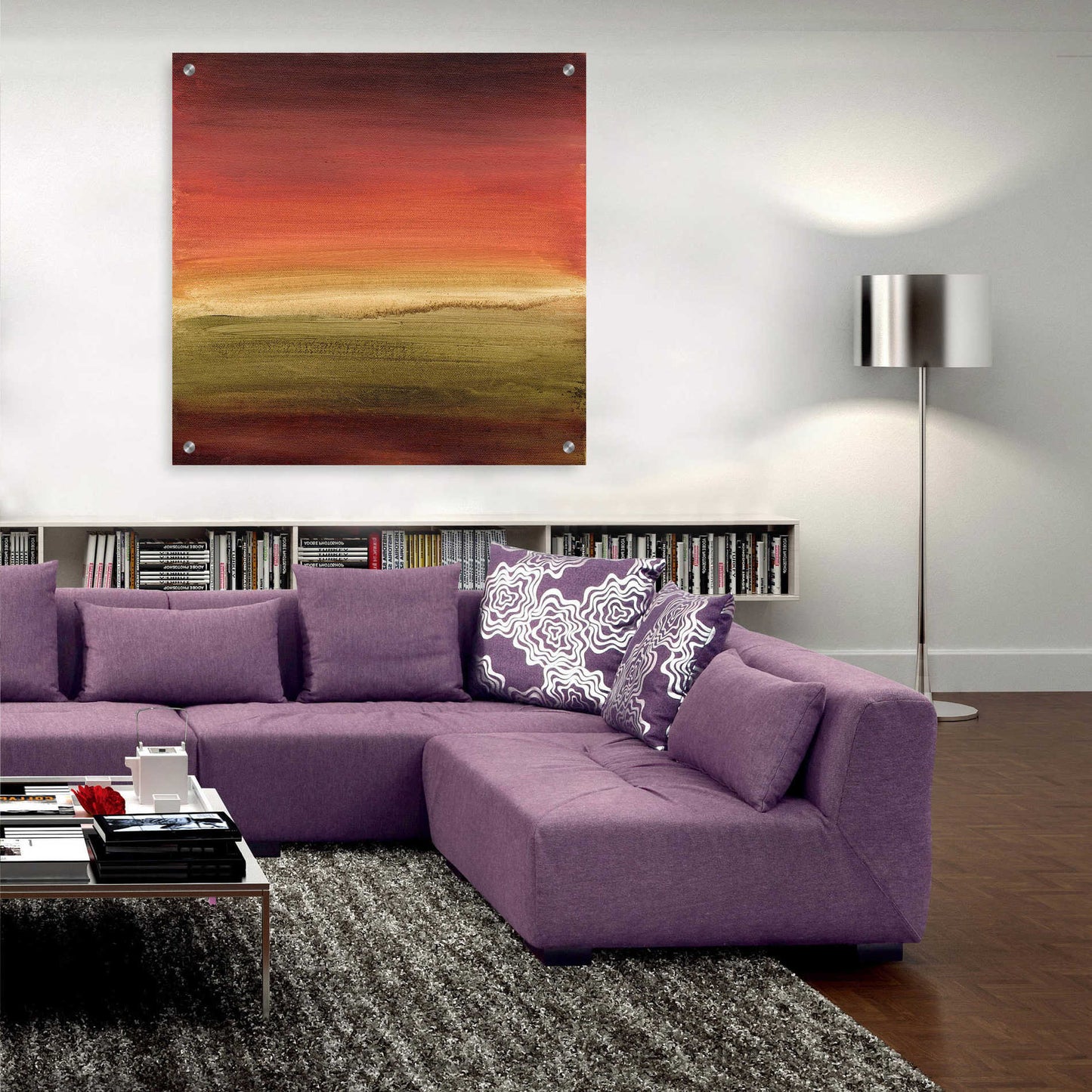 Epic Art 'Abstract Horizon I' by Ethan Harper, Acrylic Glass Wall Art,36x36