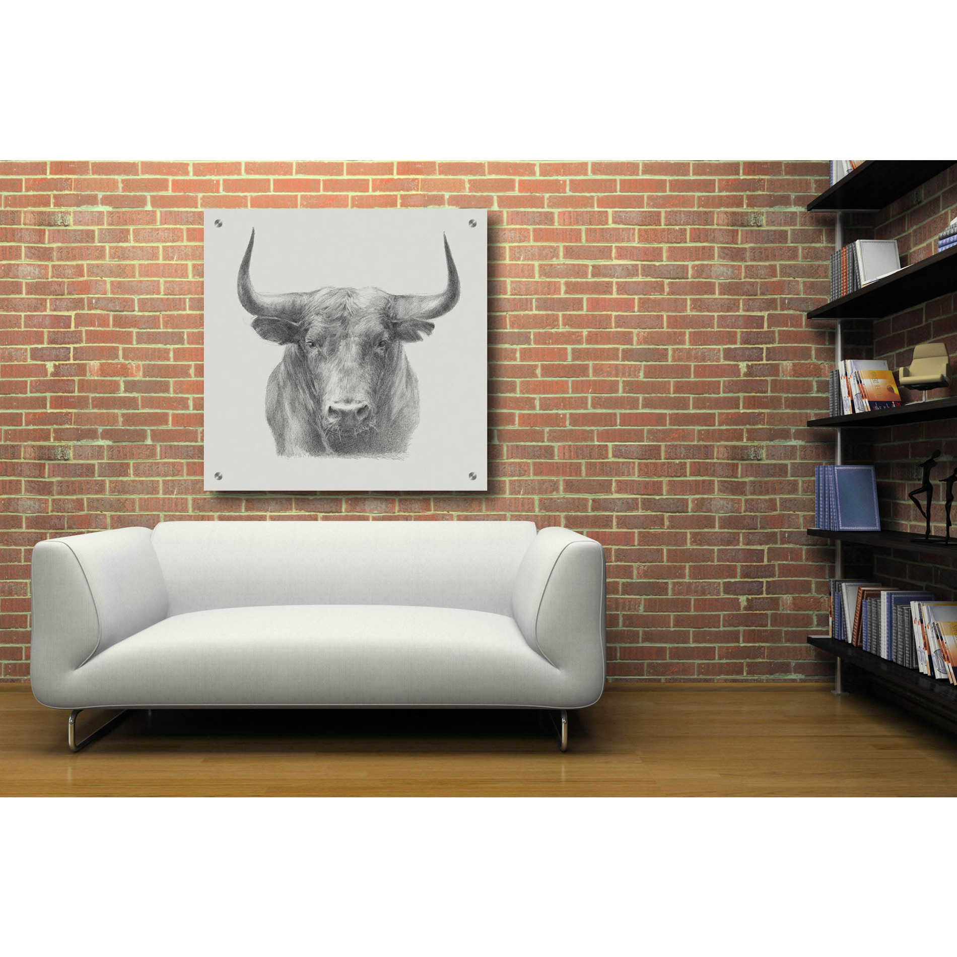 Epic Art 'Black Bull' by Ethan Harper, Acrylic Glass Wall Art,36x36