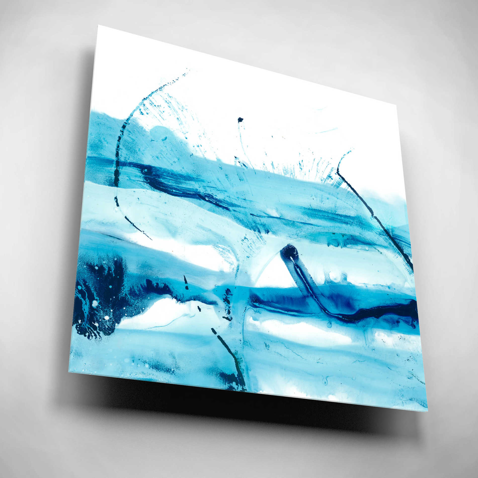 Epic Art 'Blue Currents III' by Ethan Harper, Acrylic Glass Wall Art,12x12