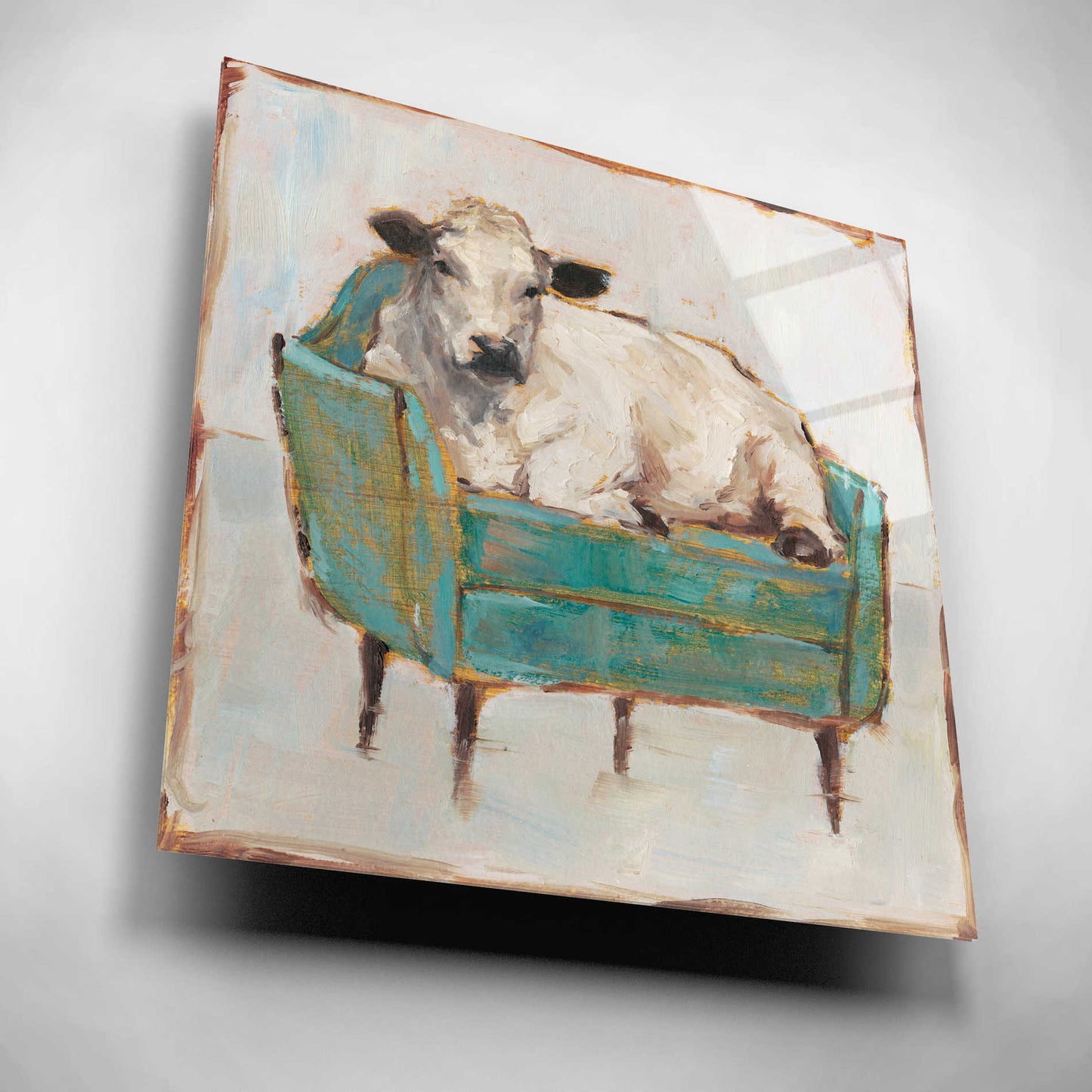 Epic Art 'Moo-ving In I' by Ethan Harper, Acrylic Glass Wall Art,12x12