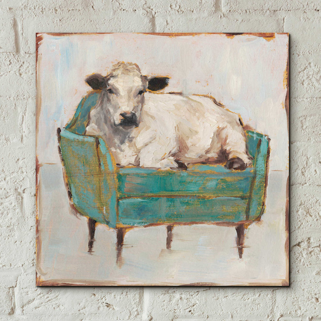 Epic Art 'Moo-ving In I' by Ethan Harper, Acrylic Glass Wall Art,12x12