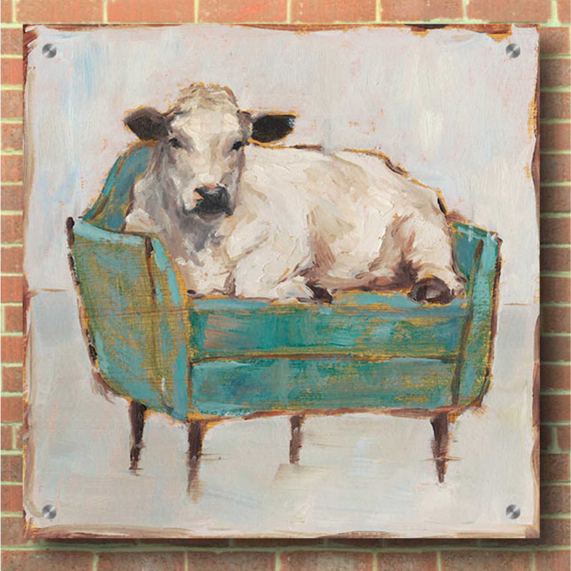 Epic Art 'Moo-ving In I' by Ethan Harper, Acrylic Glass Wall Art,36x36