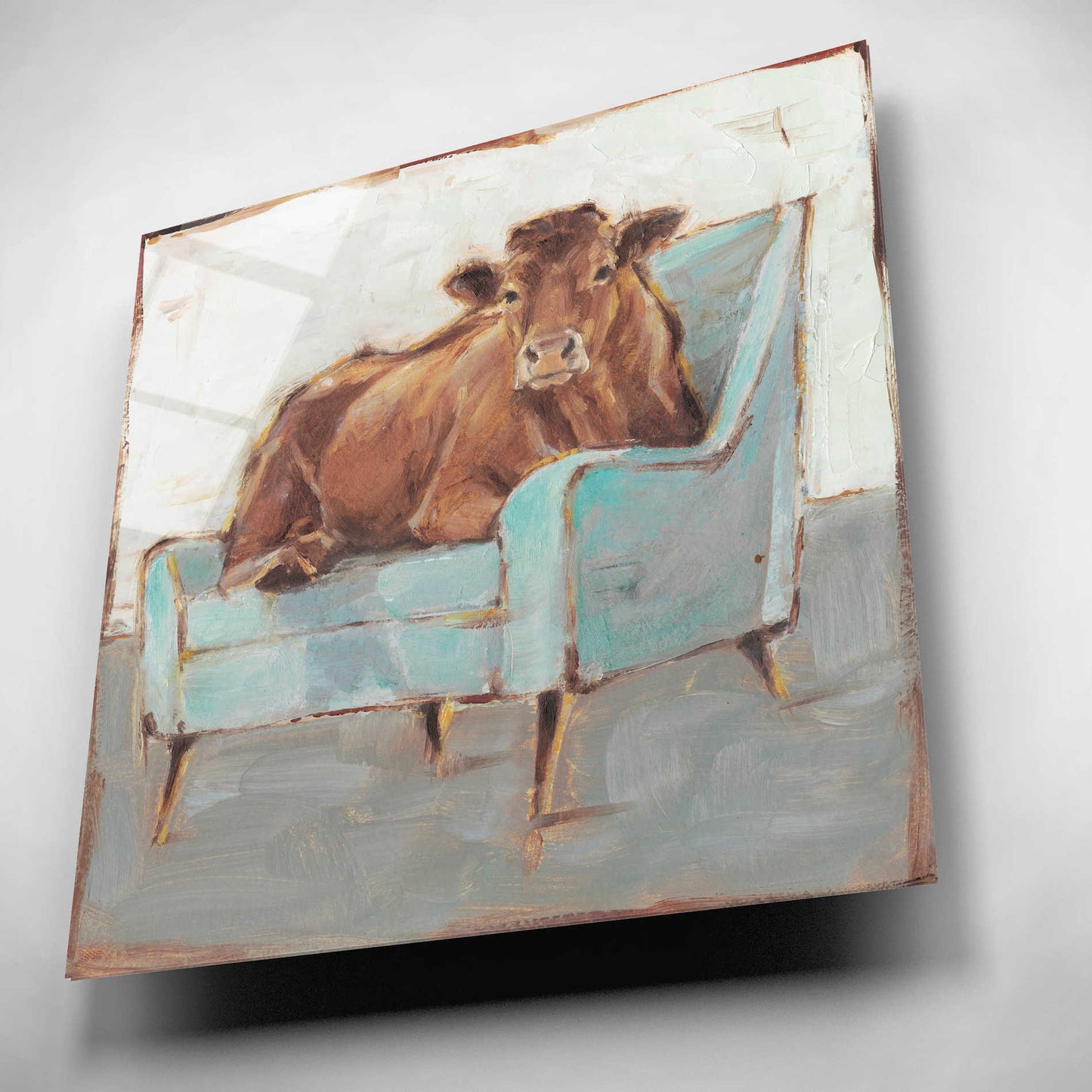 Epic Art 'Moo-ving In IV' by Ethan Harper, Acrylic Glass Wall Art,12x12