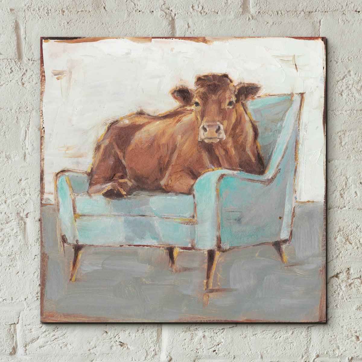 Epic Art 'Moo-ving In IV' by Ethan Harper, Acrylic Glass Wall Art,12x12