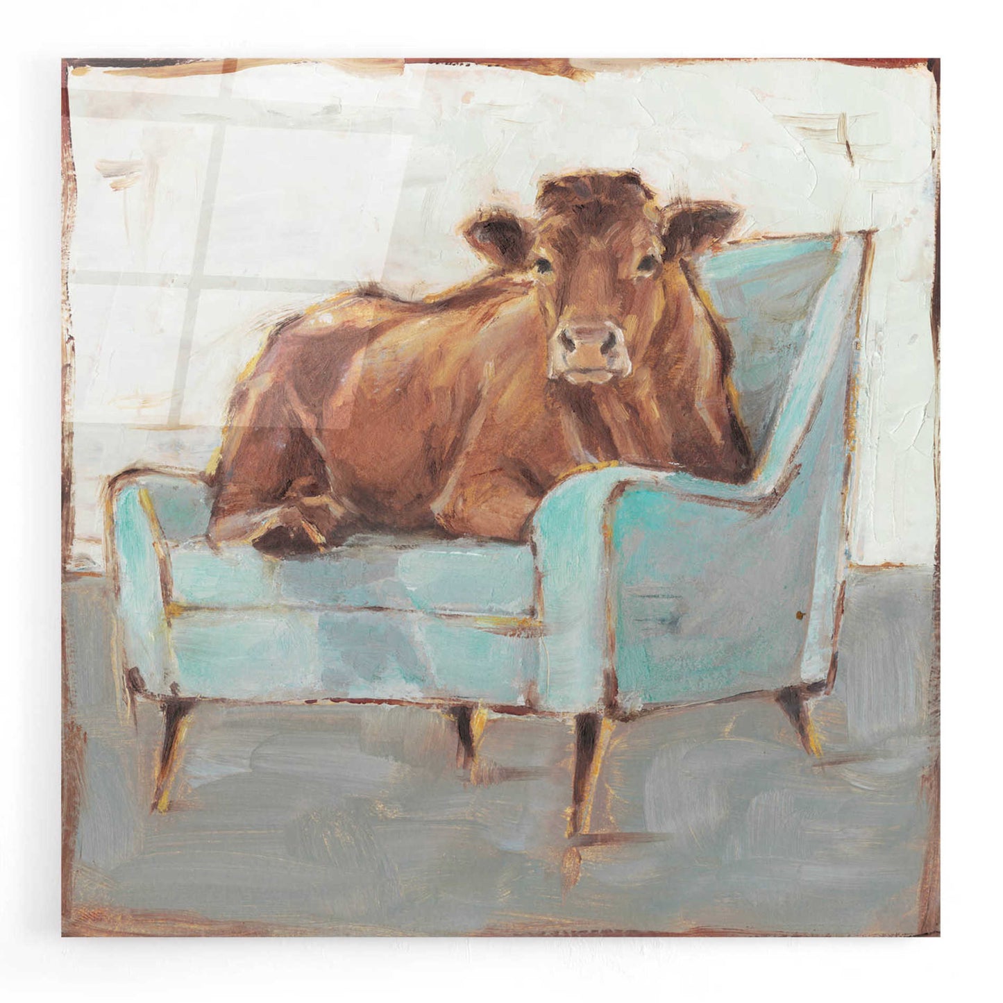 Epic Art 'Moo-ving In IV' by Ethan Harper, Acrylic Glass Wall Art,12x12