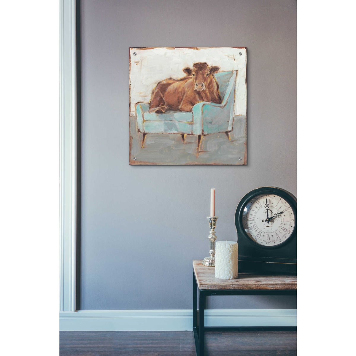 Epic Art 'Moo-ving In IV' by Ethan Harper, Acrylic Glass Wall Art,24x24