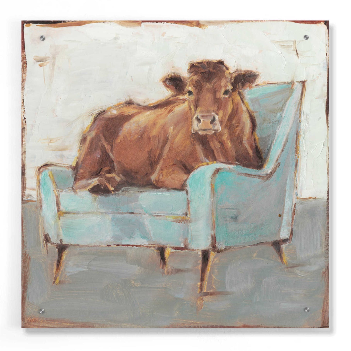 Epic Art 'Moo-ving In IV' by Ethan Harper, Acrylic Glass Wall Art,24x24