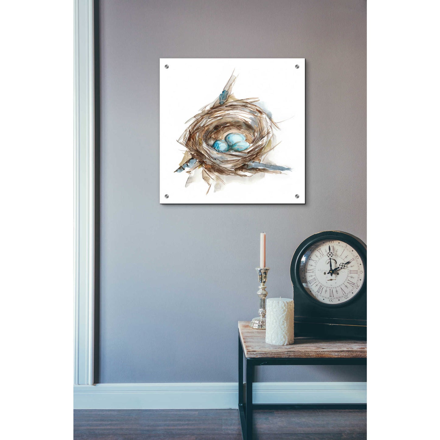 Epic Art 'Bird Nest Study II' by Ethan Harper, Acrylic Glass Wall Art,24x24