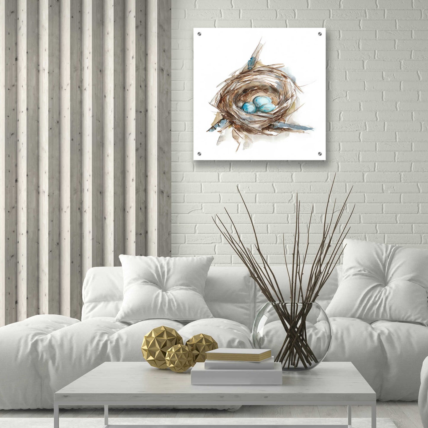 Epic Art 'Bird Nest Study II' by Ethan Harper, Acrylic Glass Wall Art,24x24