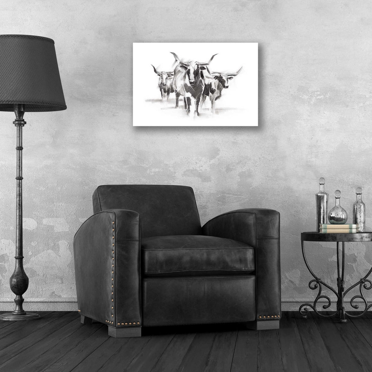Epic Art 'Contemporary Cattle I' by Ethan Harper, Acrylic Glass Wall Art,24x16