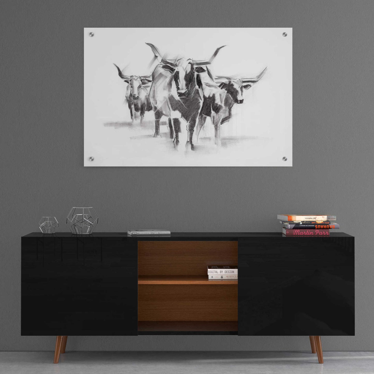 Epic Art 'Contemporary Cattle I' by Ethan Harper, Acrylic Glass Wall Art,36x24