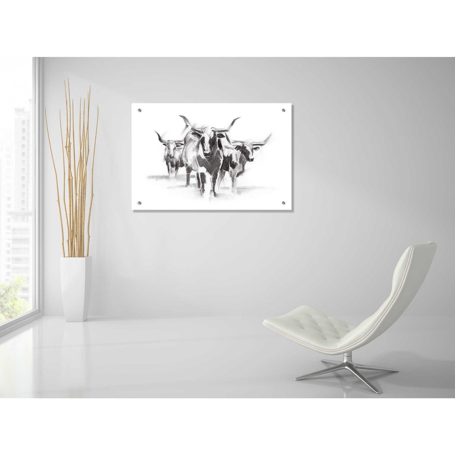 Epic Art 'Contemporary Cattle I' by Ethan Harper, Acrylic Glass Wall Art,36x24
