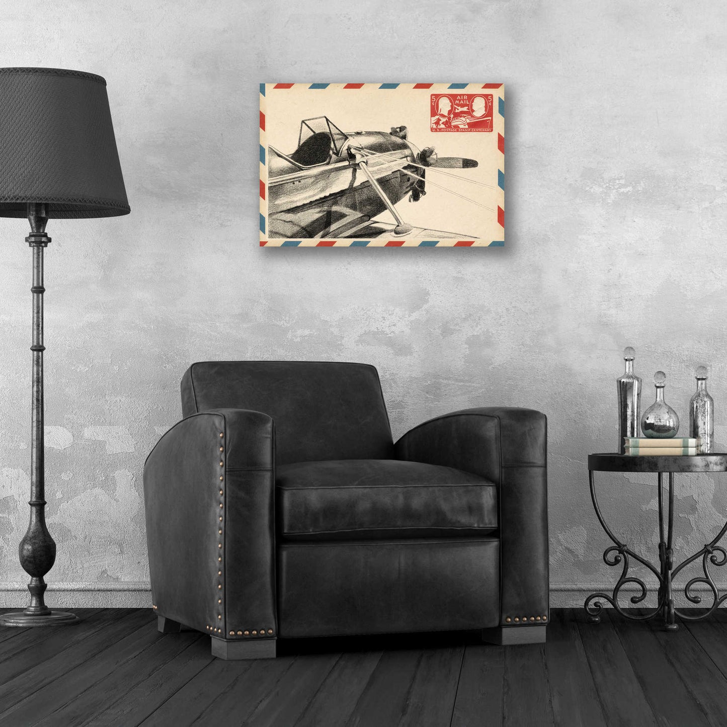 Epic Art 'Small Vintage Airmail I' by Ethan Harper, Acrylic Glass Wall Art,24x16