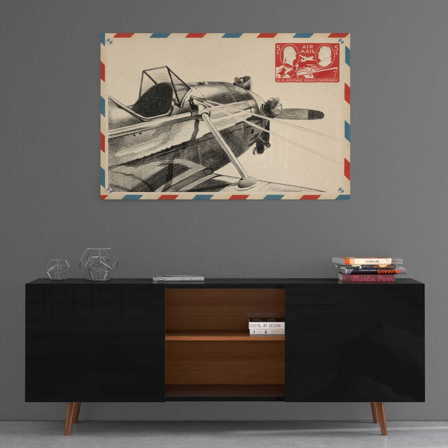 Epic Art 'Small Vintage Airmail I' by Ethan Harper, Acrylic Glass Wall Art,36x24