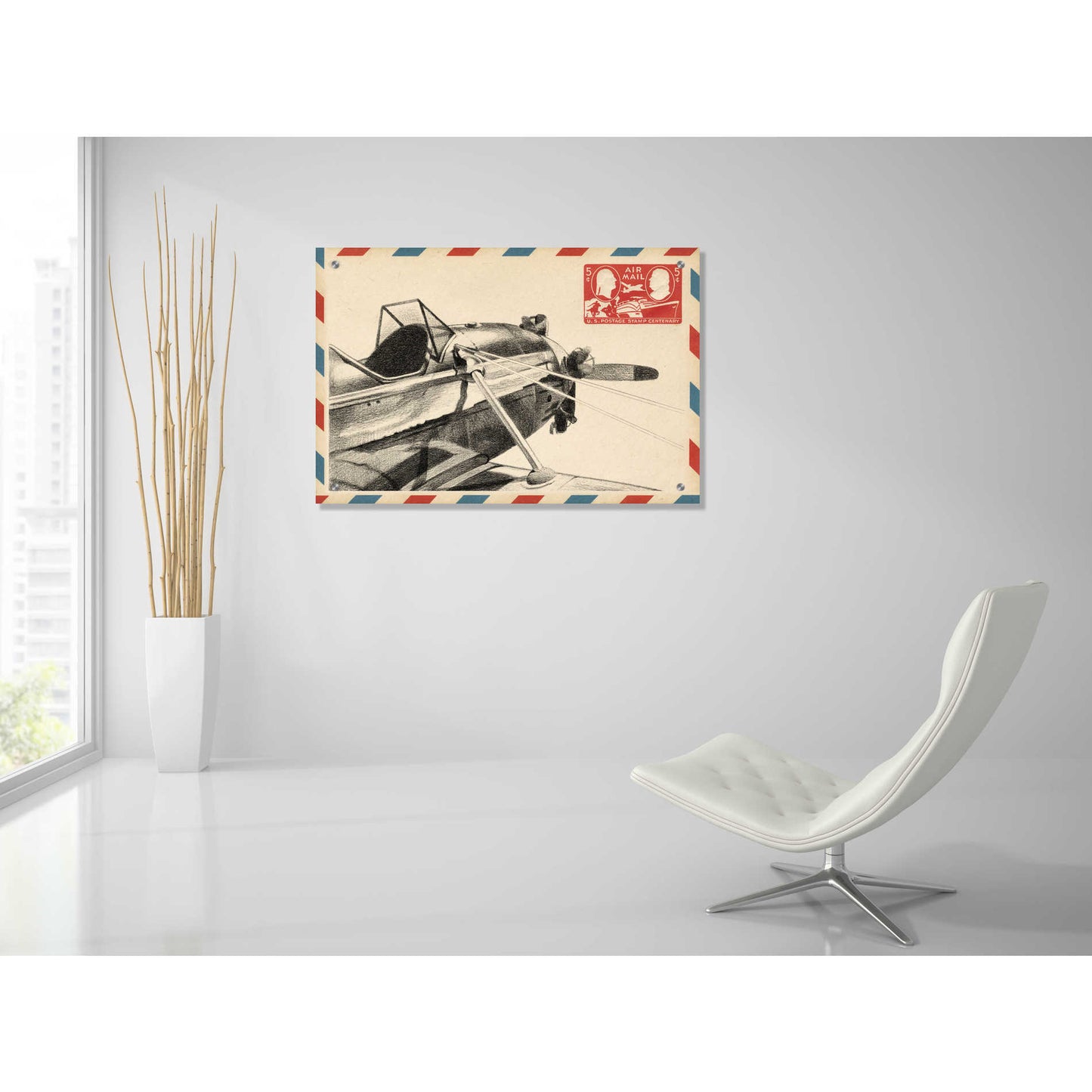 Epic Art 'Small Vintage Airmail I' by Ethan Harper, Acrylic Glass Wall Art,36x24