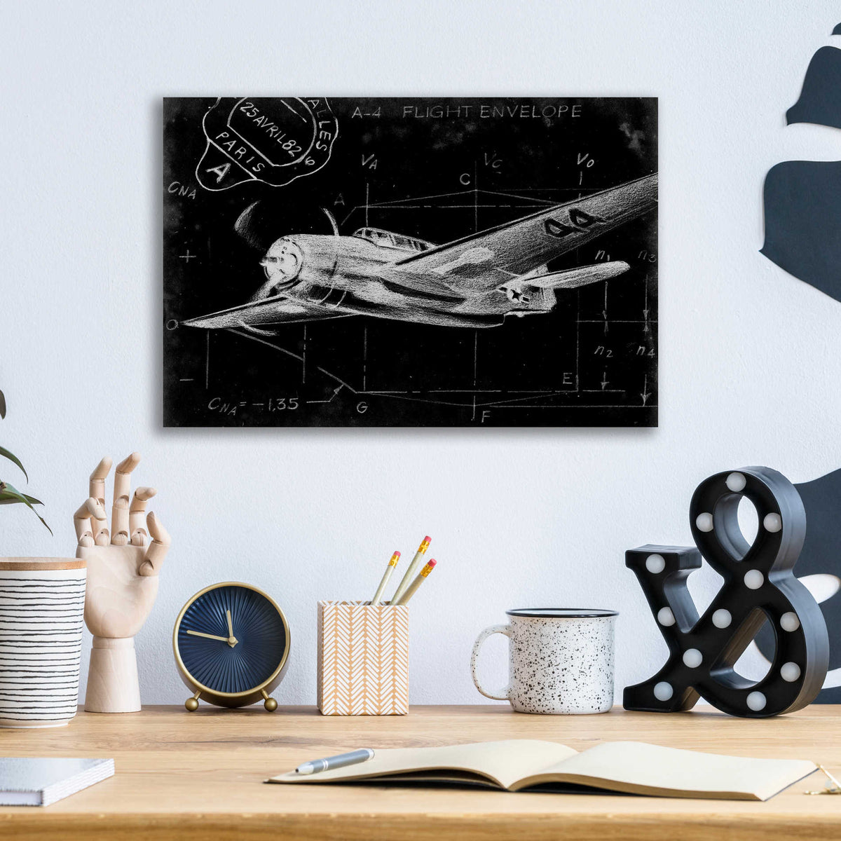 Epic Art 'Flight Schematic II' by Ethan Harper, Acrylic Glass Wall Art,16x12