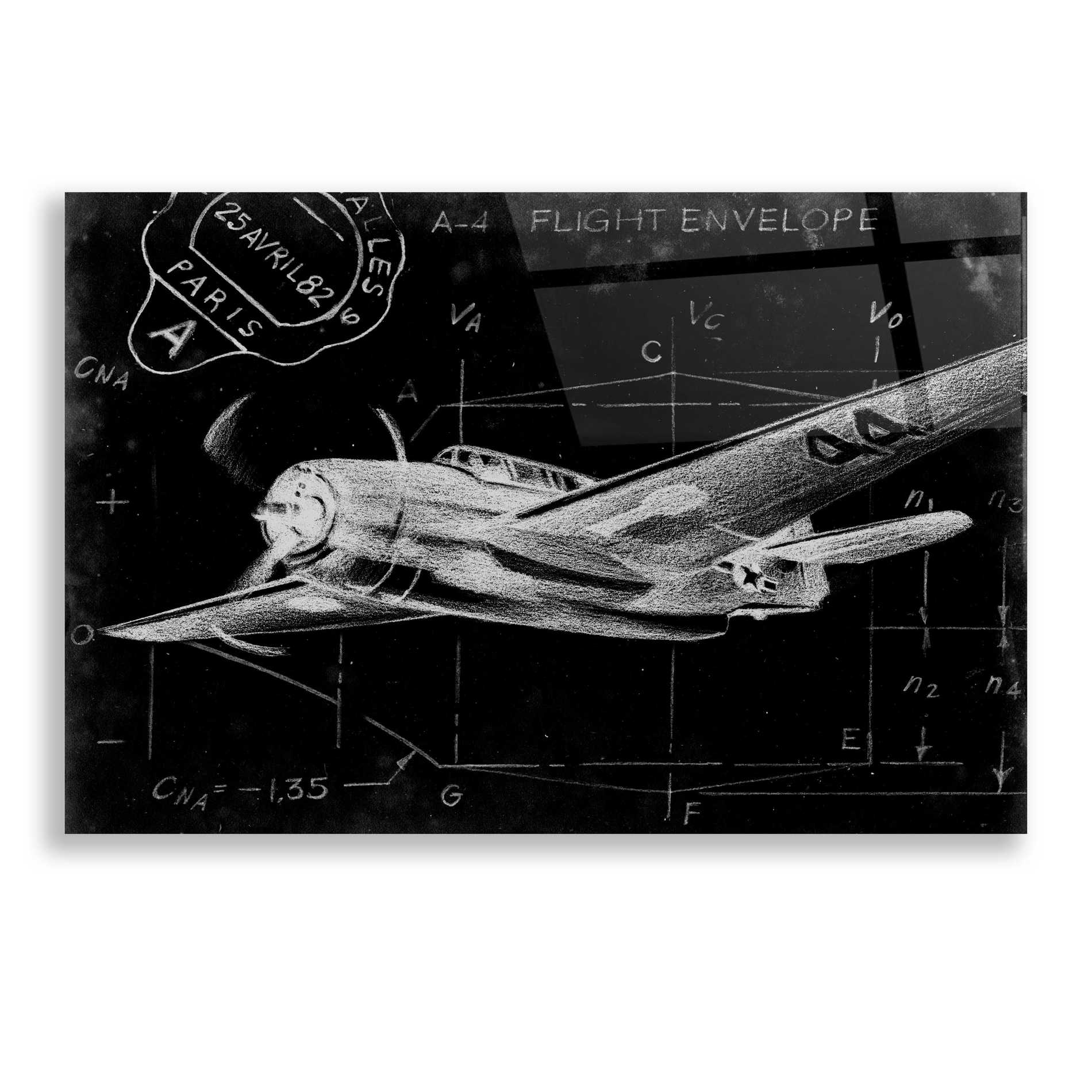 Epic Art 'Flight Schematic II' by Ethan Harper, Acrylic Glass Wall Art,24x16