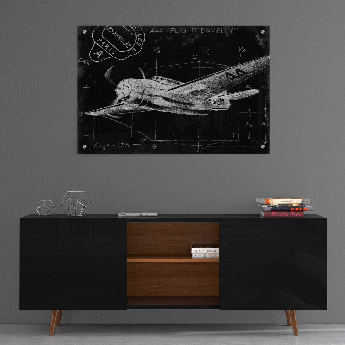 Epic Art 'Flight Schematic II' by Ethan Harper, Acrylic Glass Wall Art,36x24