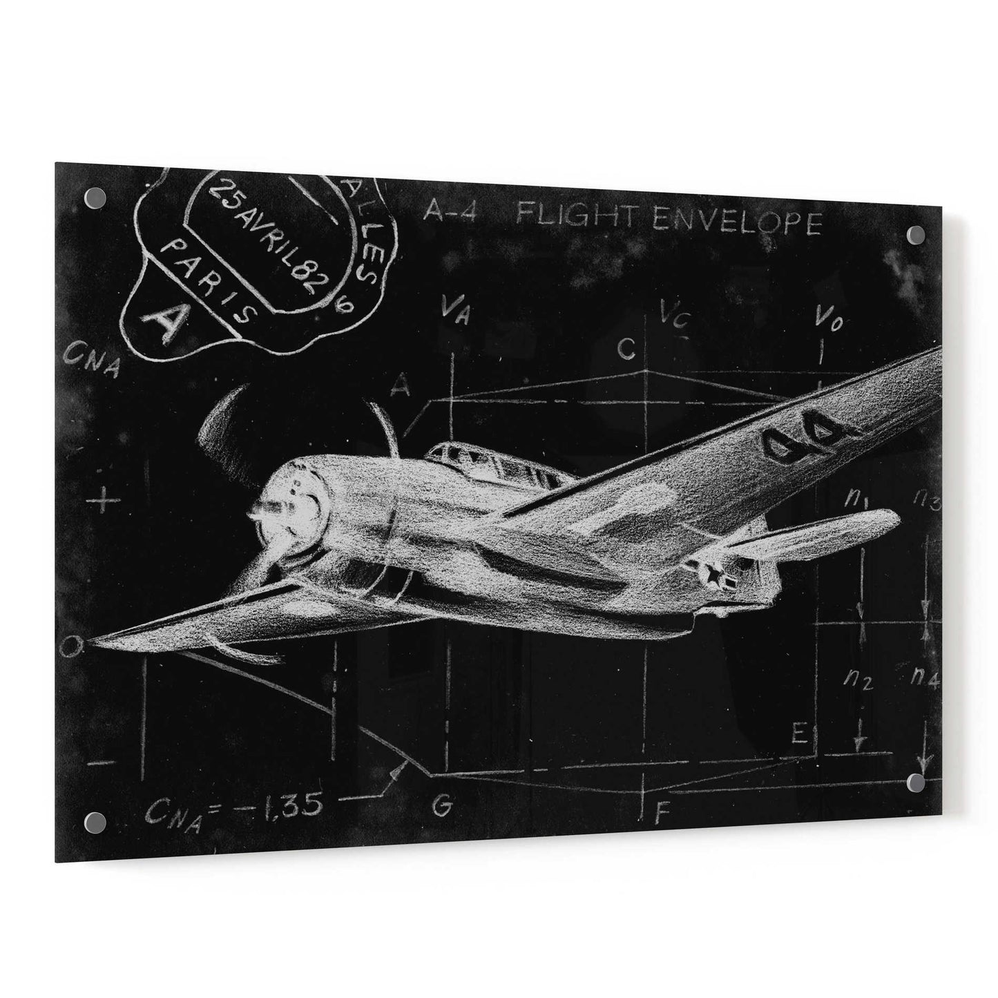 Epic Art 'Flight Schematic II' by Ethan Harper, Acrylic Glass Wall Art,36x24