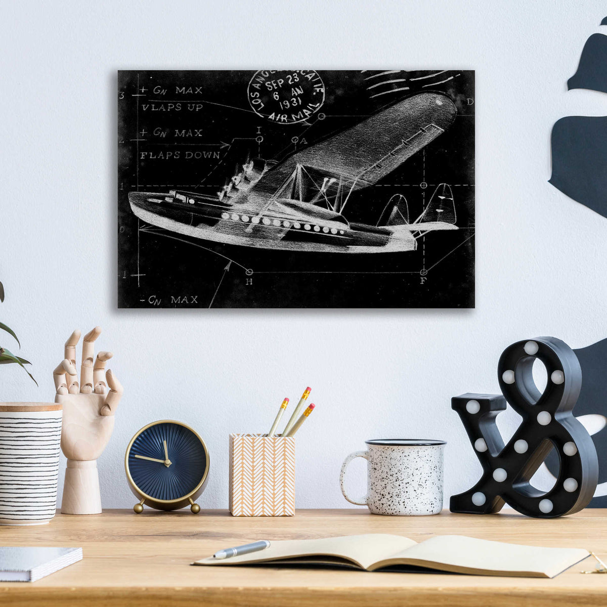 Epic Art 'Flight Schematic III' by Ethan Harper, Acrylic Glass Wall Art,16x12