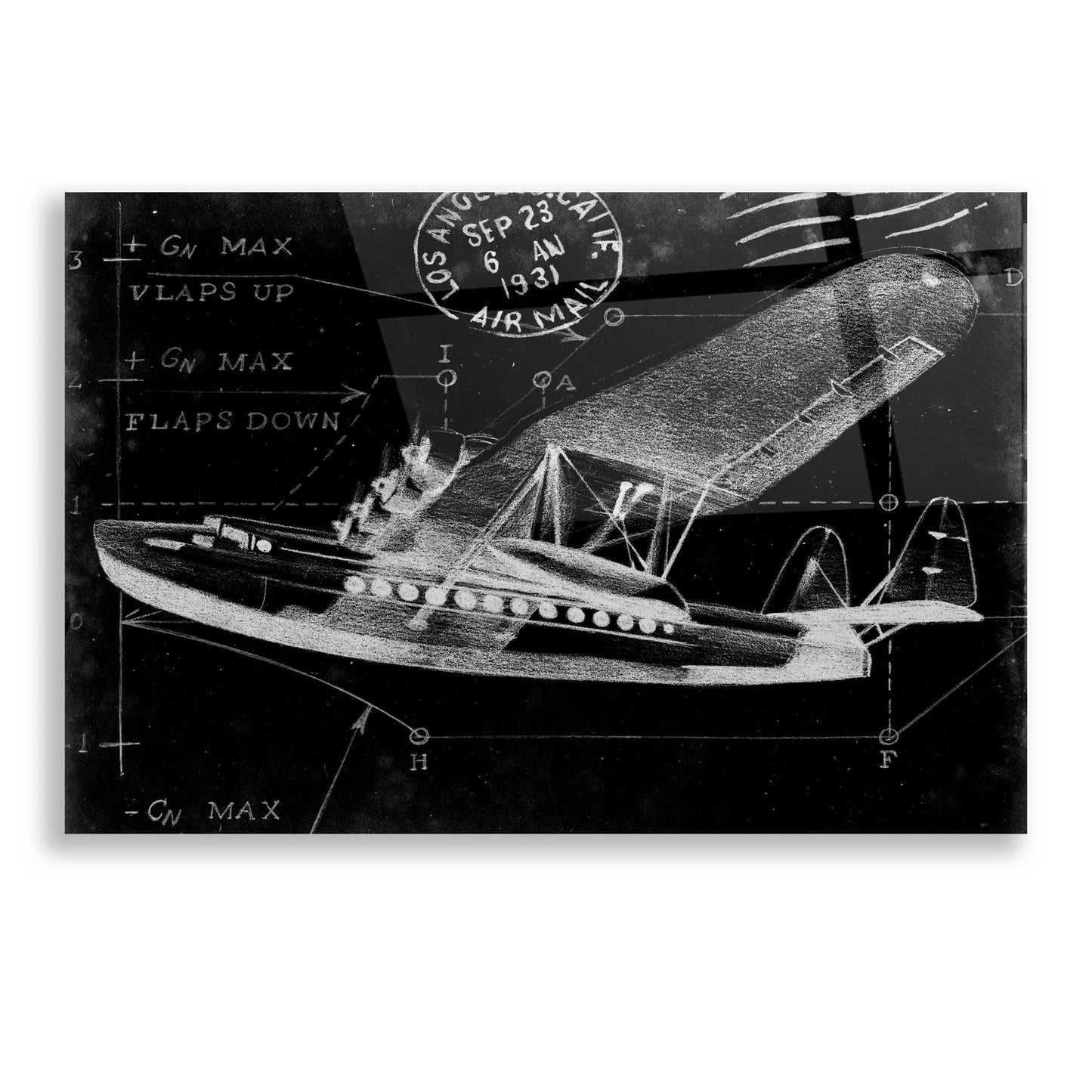 Epic Art 'Flight Schematic III' by Ethan Harper, Acrylic Glass Wall Art,16x12