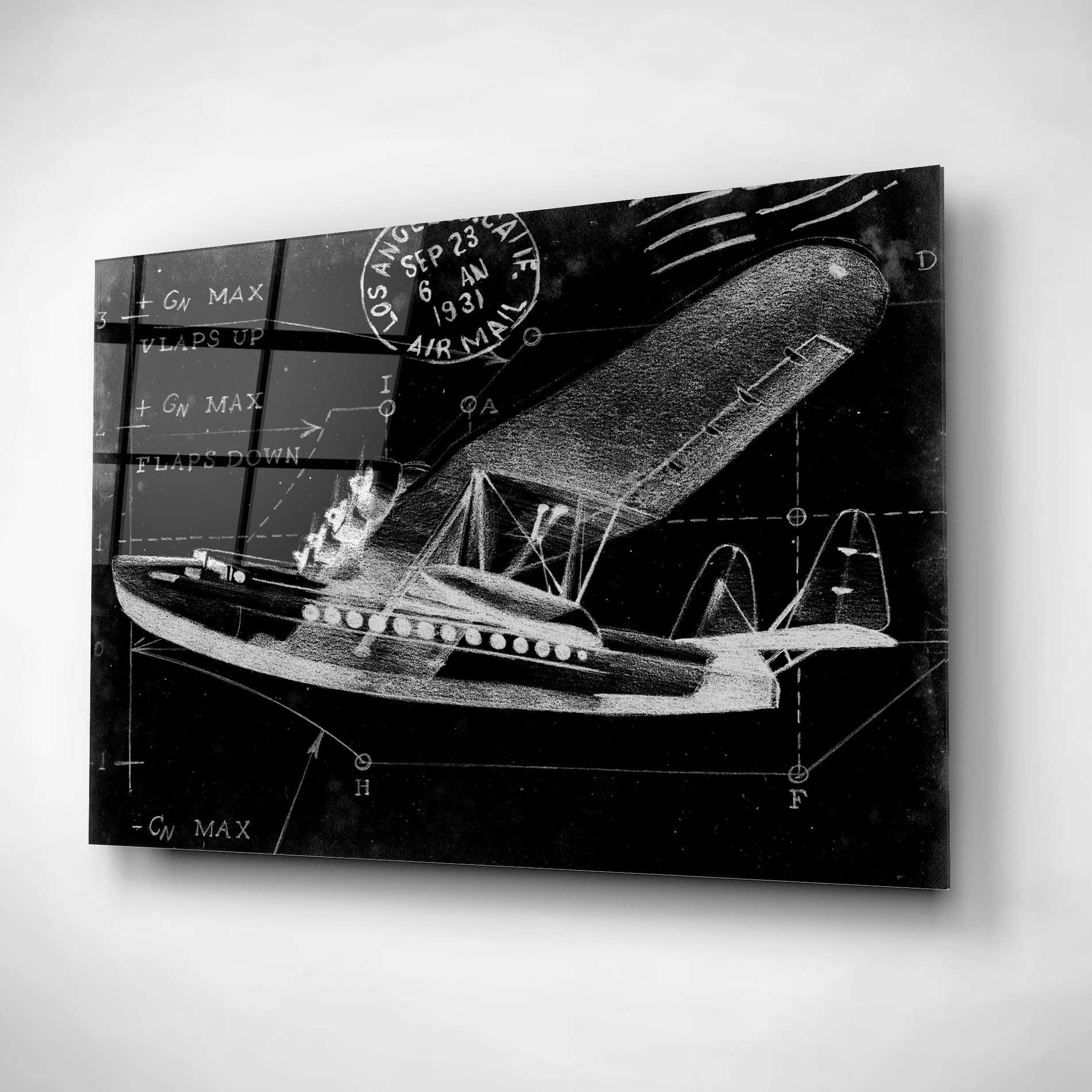 Epic Art 'Flight Schematic III' by Ethan Harper, Acrylic Glass Wall Art,24x16