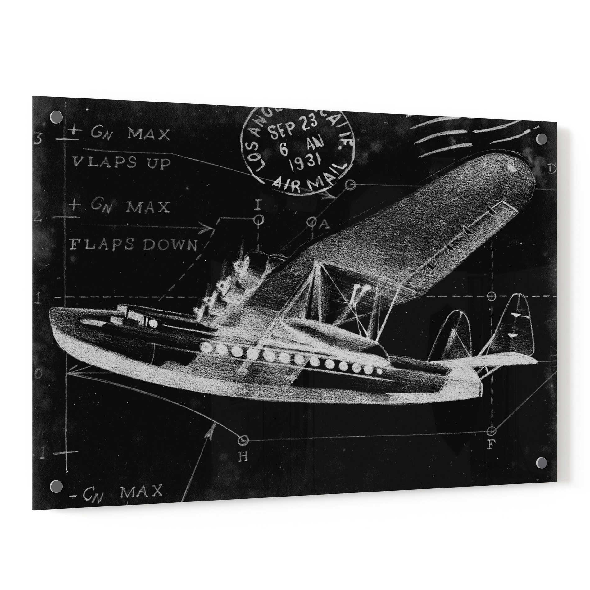 Epic Art 'Flight Schematic III' by Ethan Harper, Acrylic Glass Wall Art,36x24