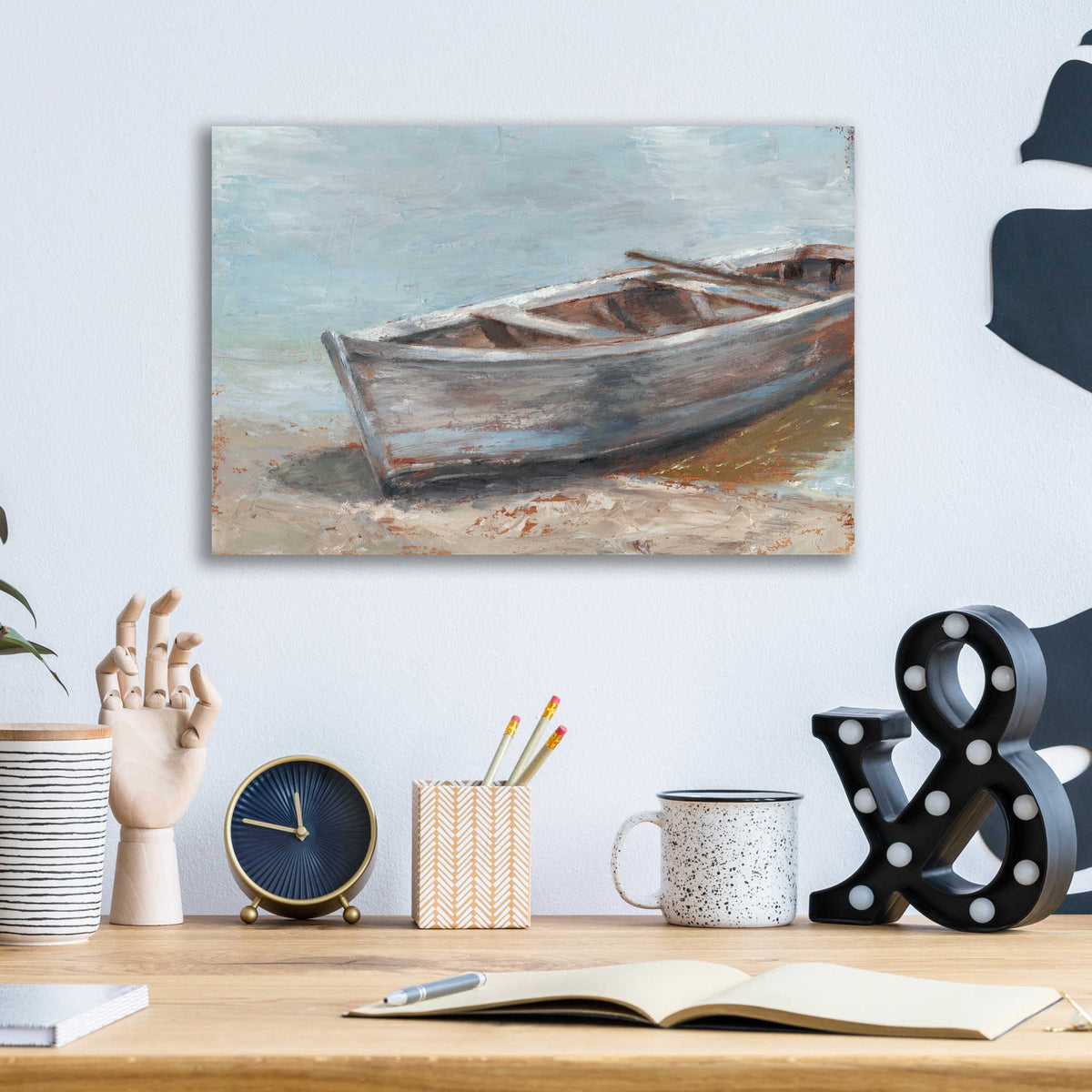 Epic Art 'Whitewashed Boat II' by Ethan Harper, Acrylic Glass Wall Art,16x12