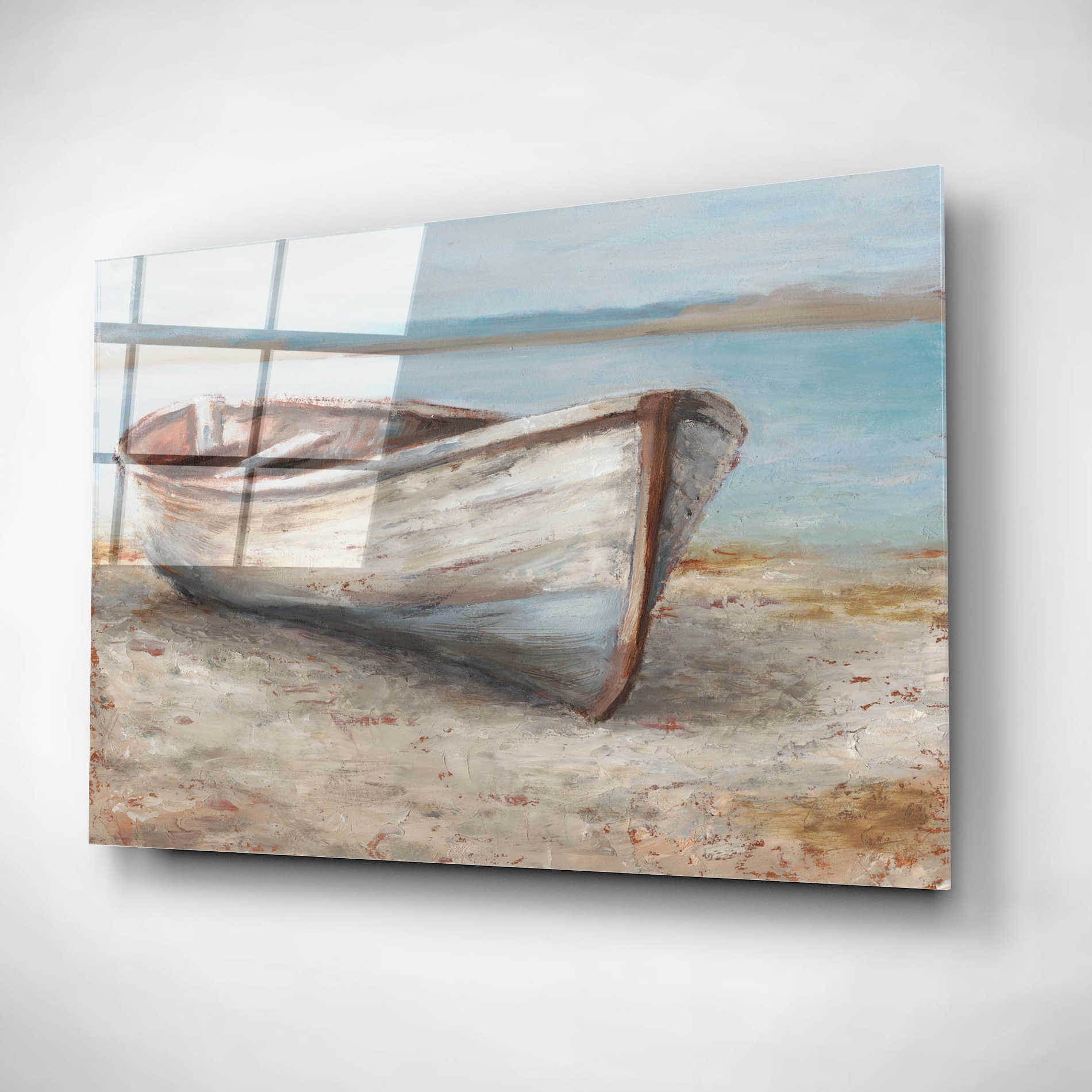 Epic Art 'Whitewashed Boat I' by Ethan Harper, Acrylic Glass Wall Art,16x12