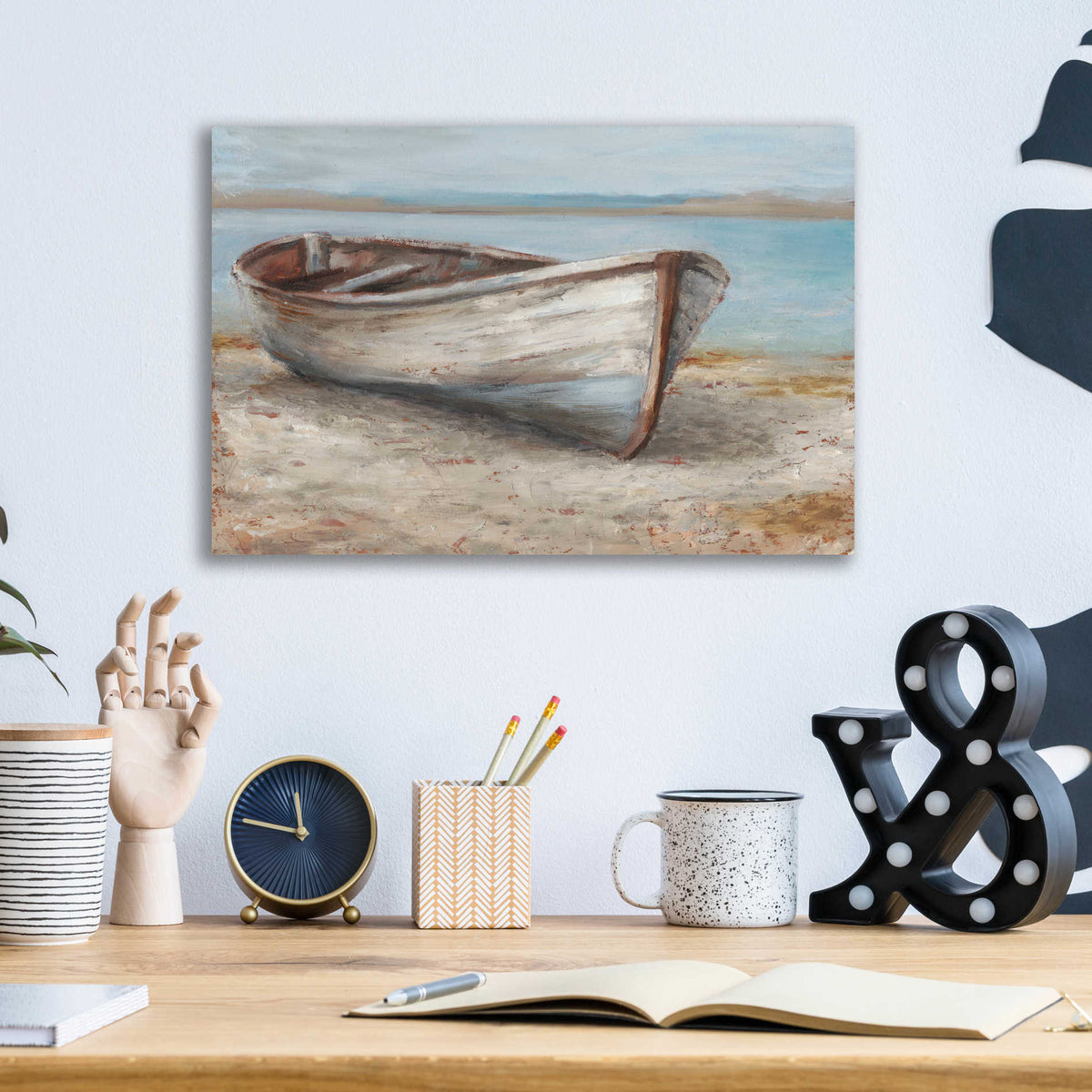 Epic Art 'Whitewashed Boat I' by Ethan Harper, Acrylic Glass Wall Art,16x12