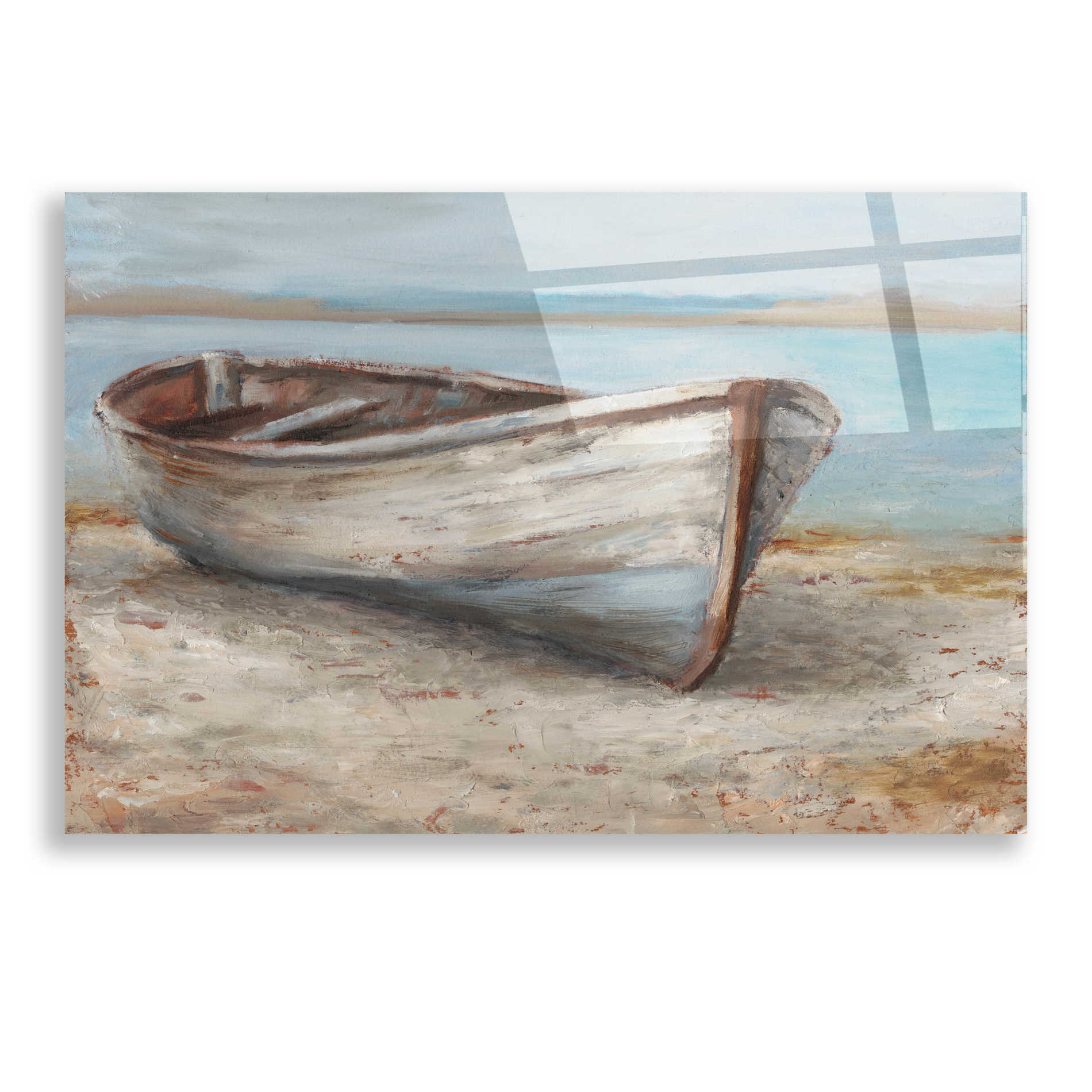 Epic Art 'Whitewashed Boat I' by Ethan Harper, Acrylic Glass Wall Art,24x16