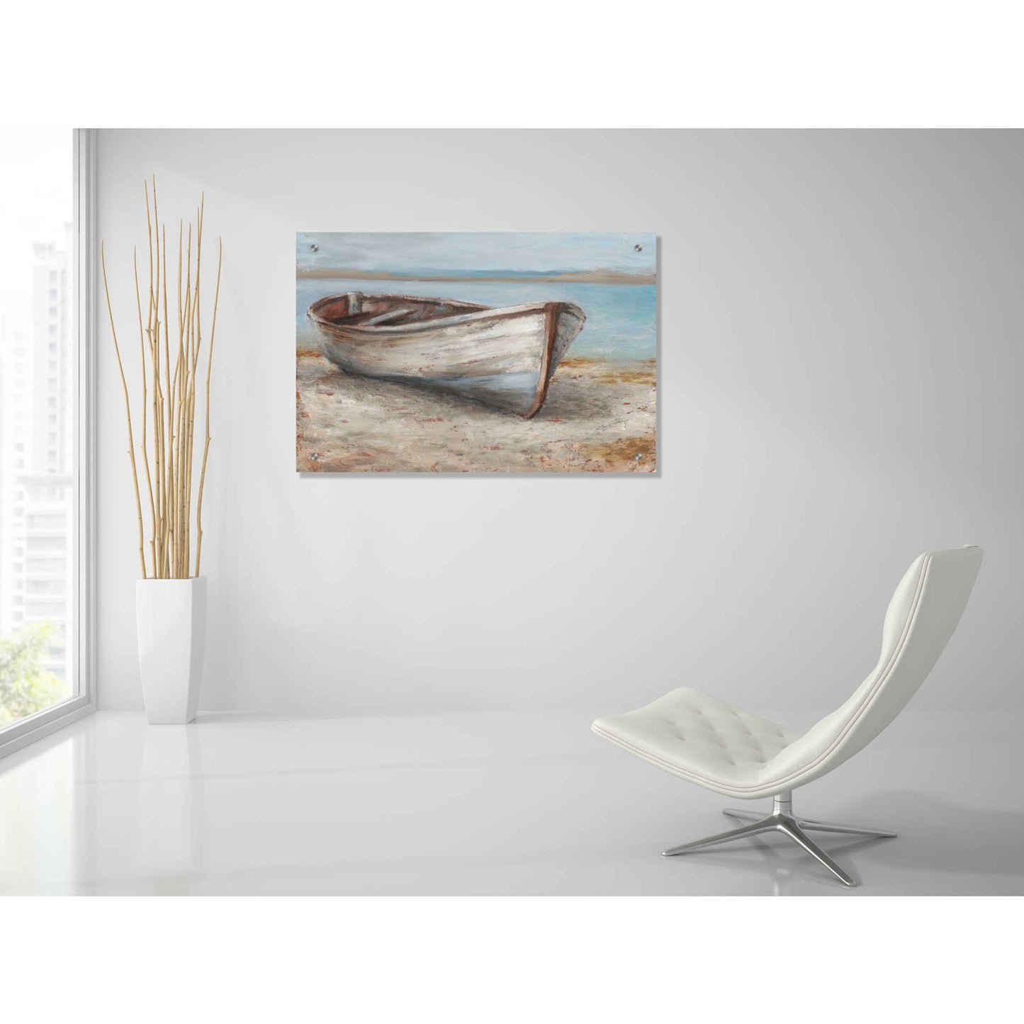 Epic Art 'Whitewashed Boat I' by Ethan Harper, Acrylic Glass Wall Art,36x24