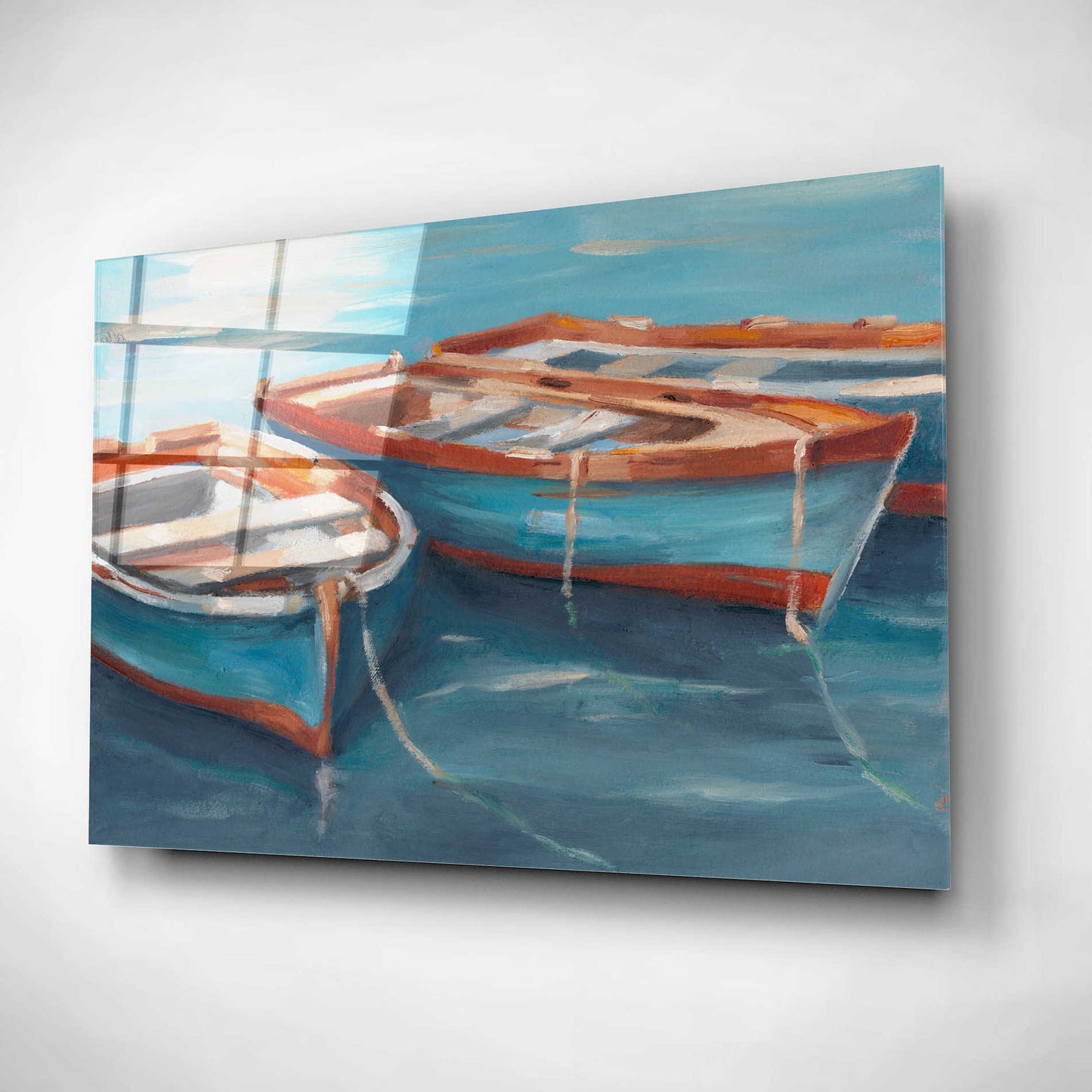 Epic Art 'Tethered Row Boats II' by Ethan Harper, Acrylic Glass Wall Art,24x16
