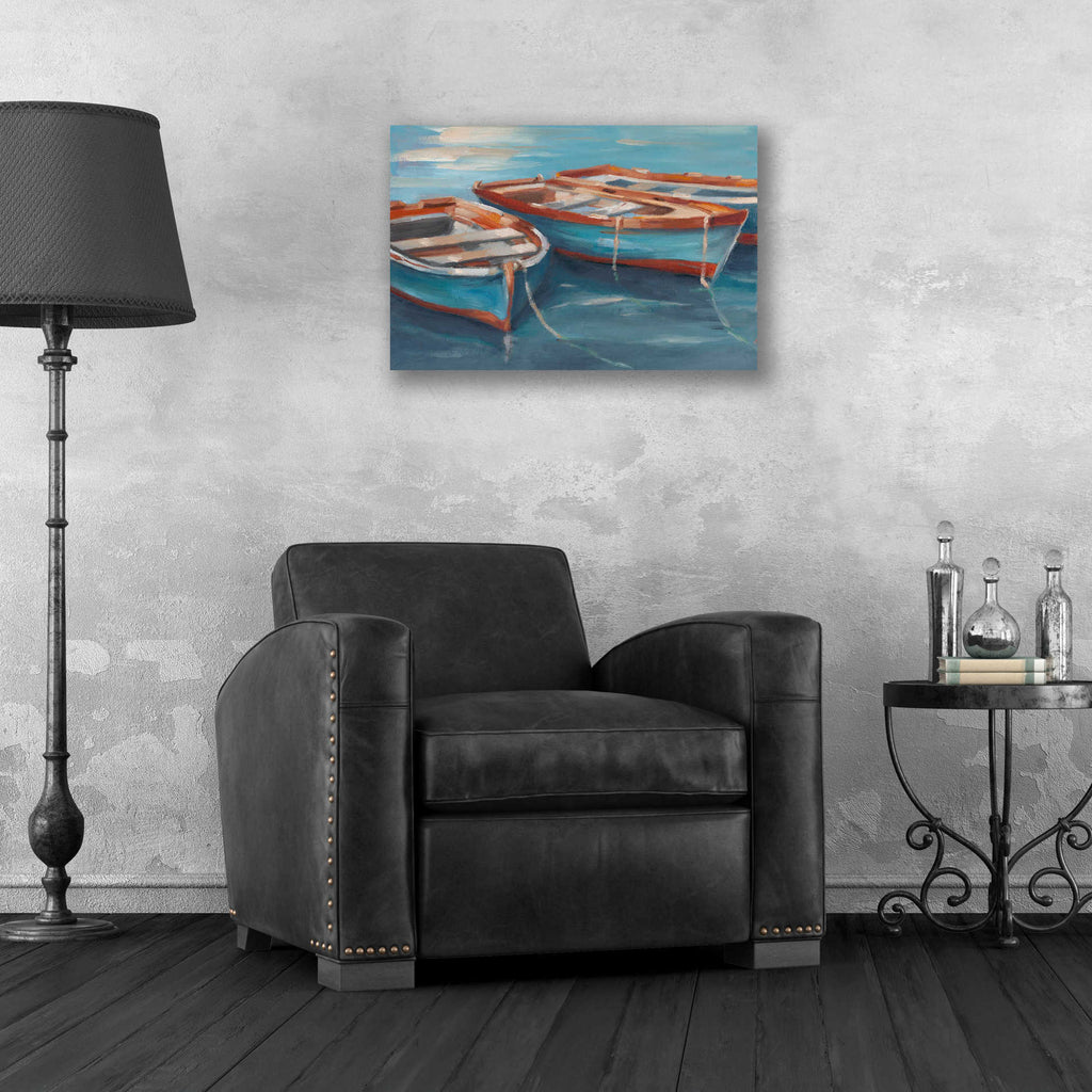 Epic Art 'Tethered Row Boats II' by Ethan Harper, Acrylic Glass Wall Art,24x16