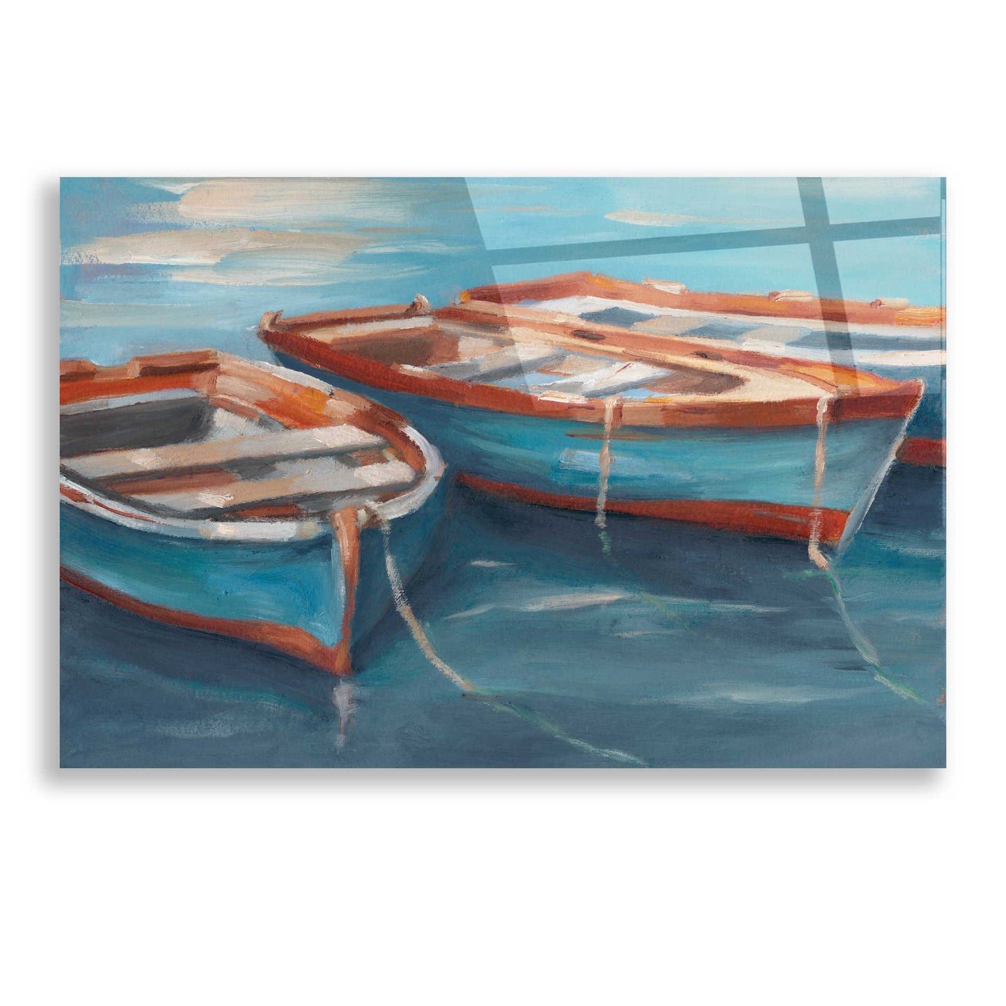 Epic Art 'Tethered Row Boats II' by Ethan Harper, Acrylic Glass Wall Art,24x16
