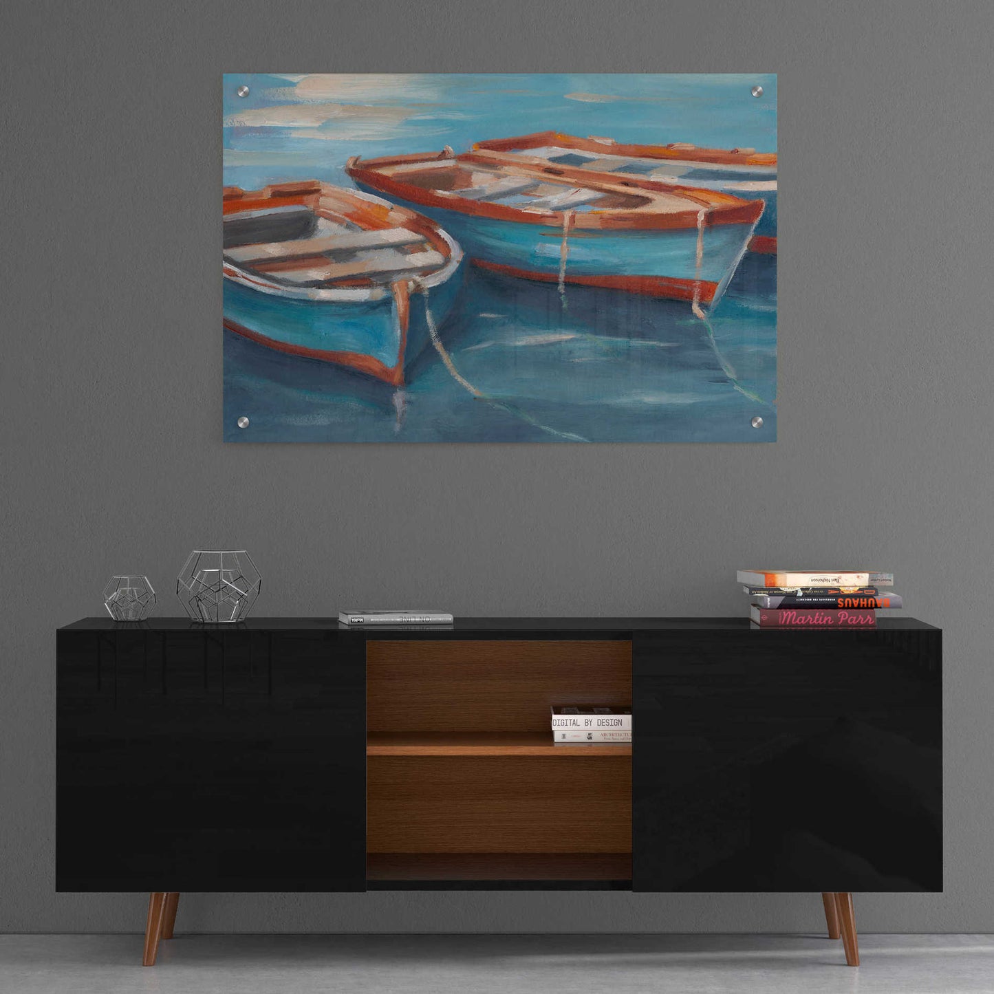 Epic Art 'Tethered Row Boats II' by Ethan Harper, Acrylic Glass Wall Art,36x24