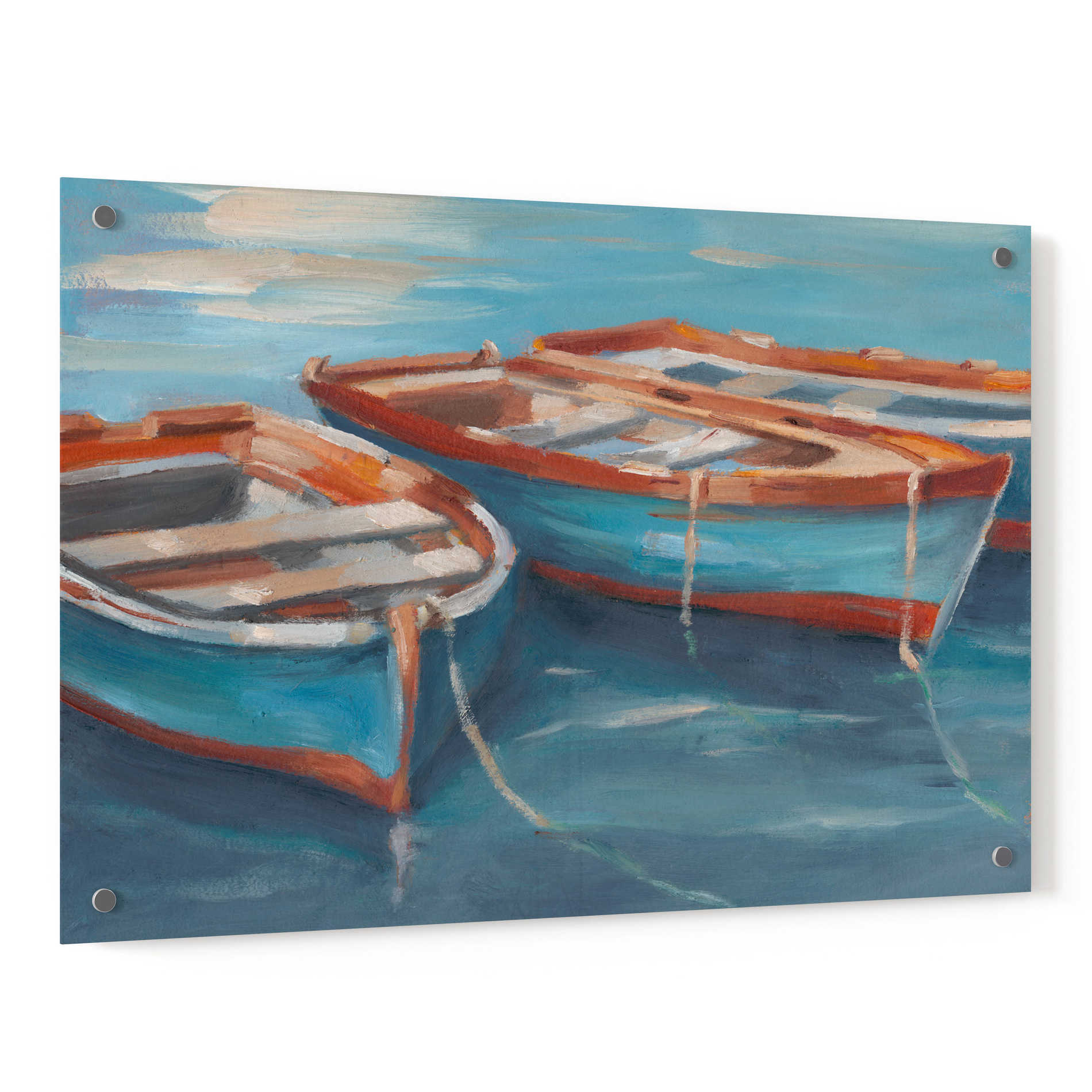 Epic Art 'Tethered Row Boats II' by Ethan Harper, Acrylic Glass Wall Art,36x24
