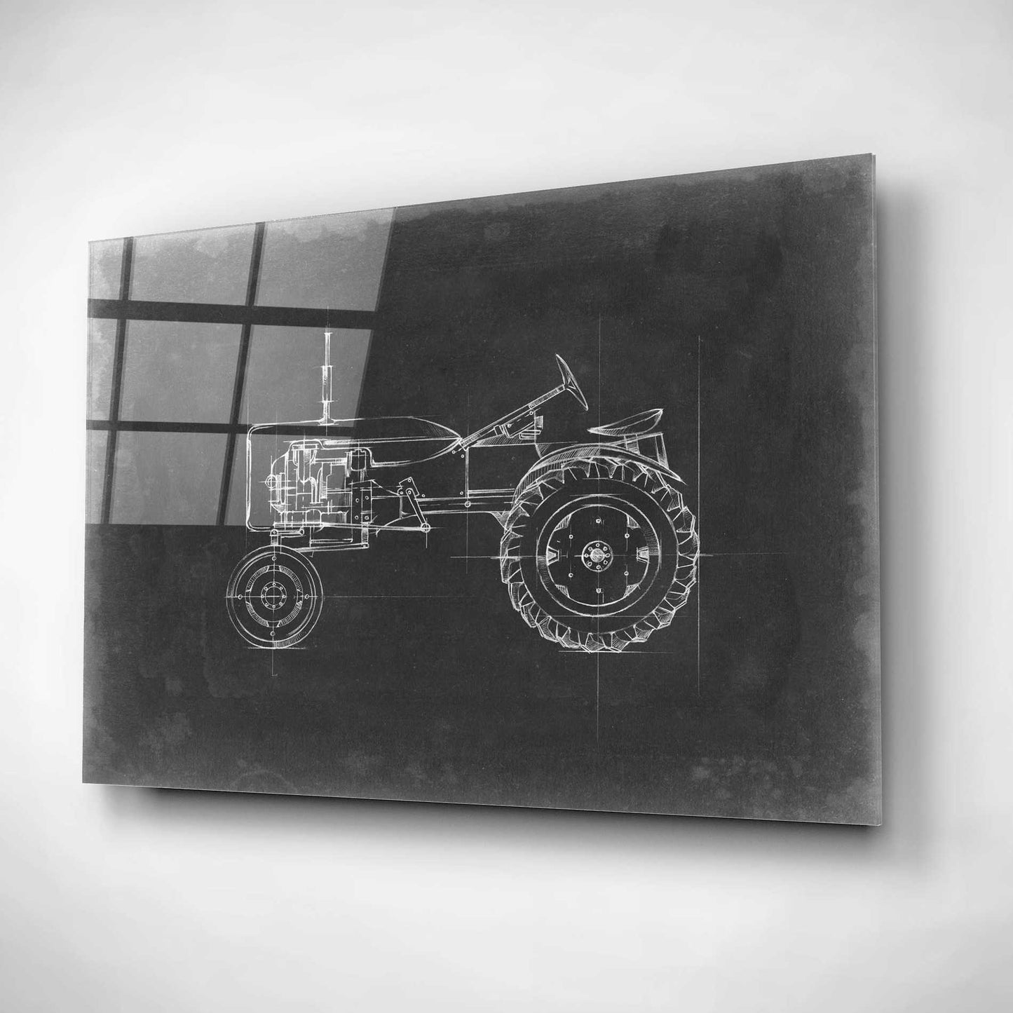 Epic Art 'Tractor Blueprint III' by Ethan Harper, Acrylic Glass Wall Art,16x12