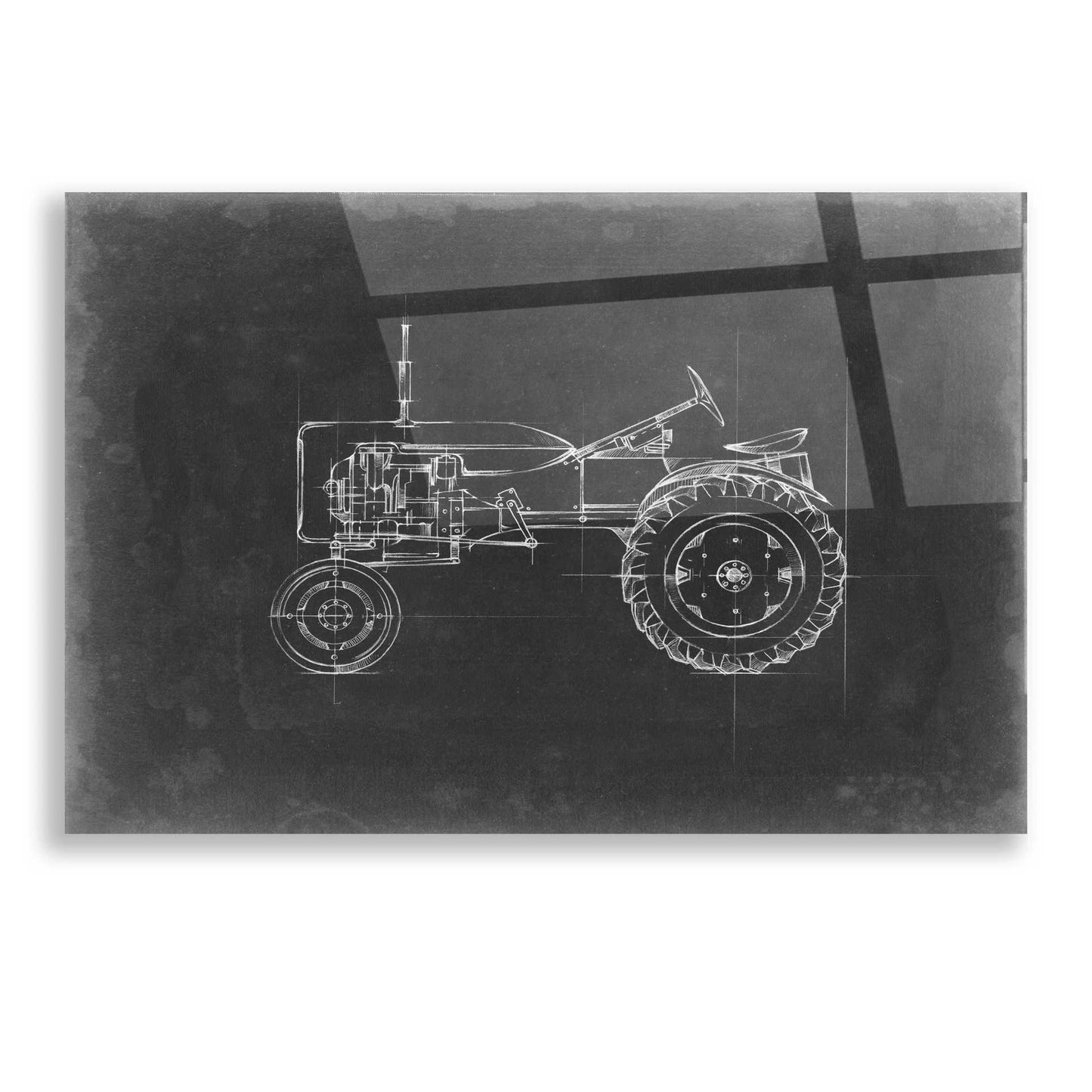 Epic Art 'Tractor Blueprint III' by Ethan Harper, Acrylic Glass Wall Art,16x12