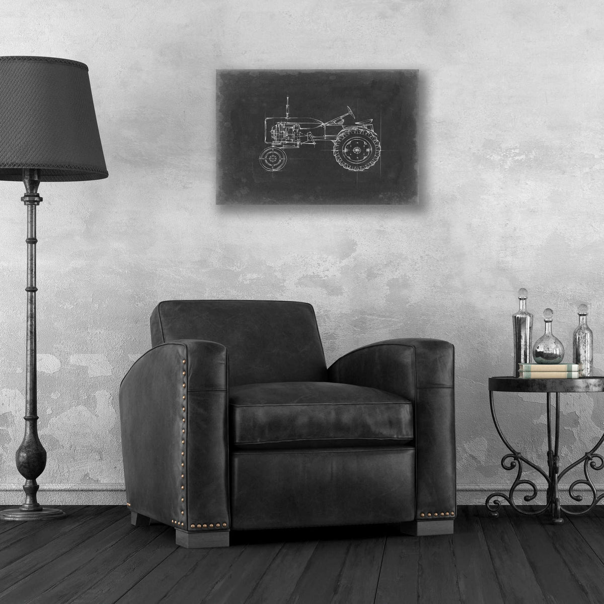 Epic Art 'Tractor Blueprint III' by Ethan Harper, Acrylic Glass Wall Art,24x16