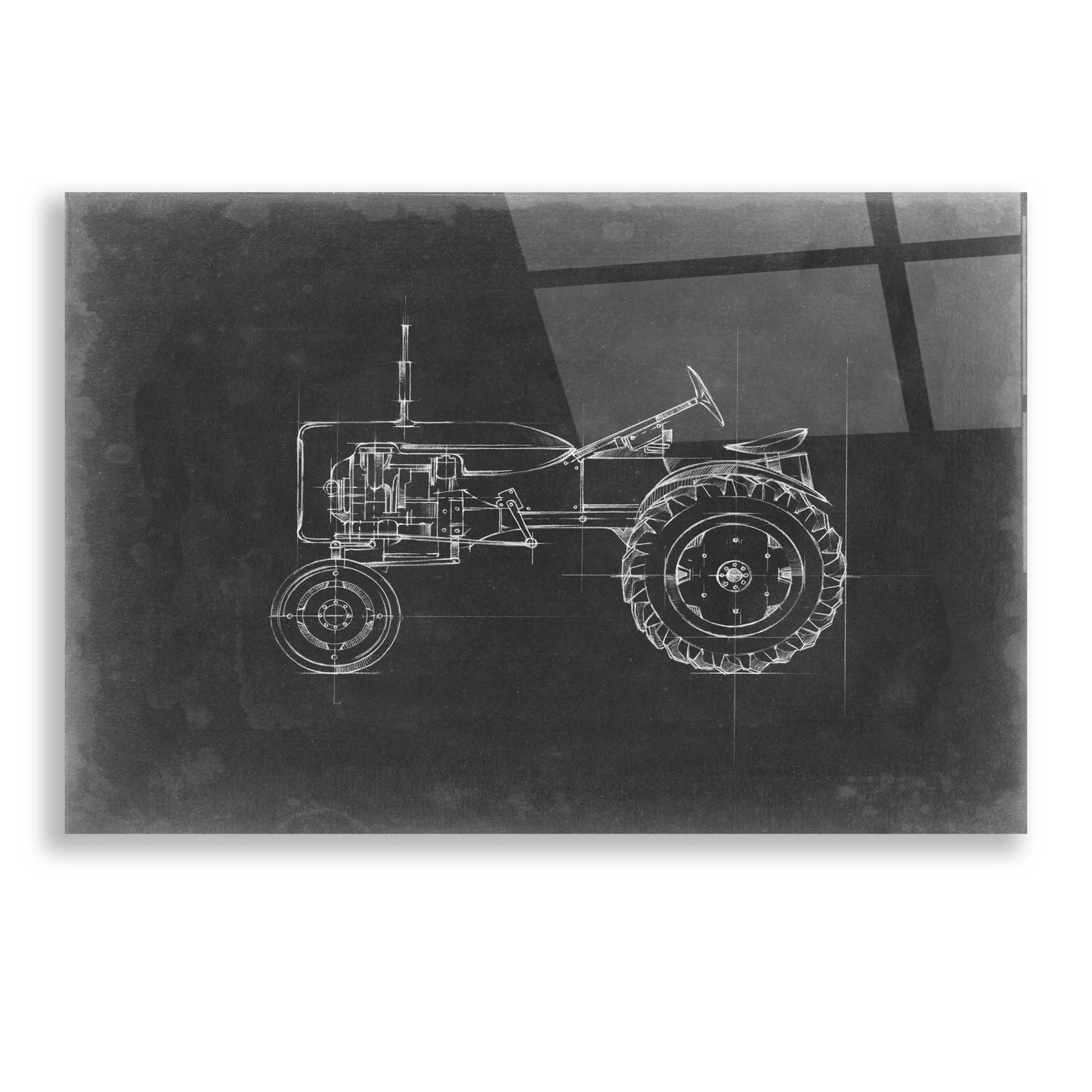 Epic Art 'Tractor Blueprint III' by Ethan Harper, Acrylic Glass Wall Art,24x16