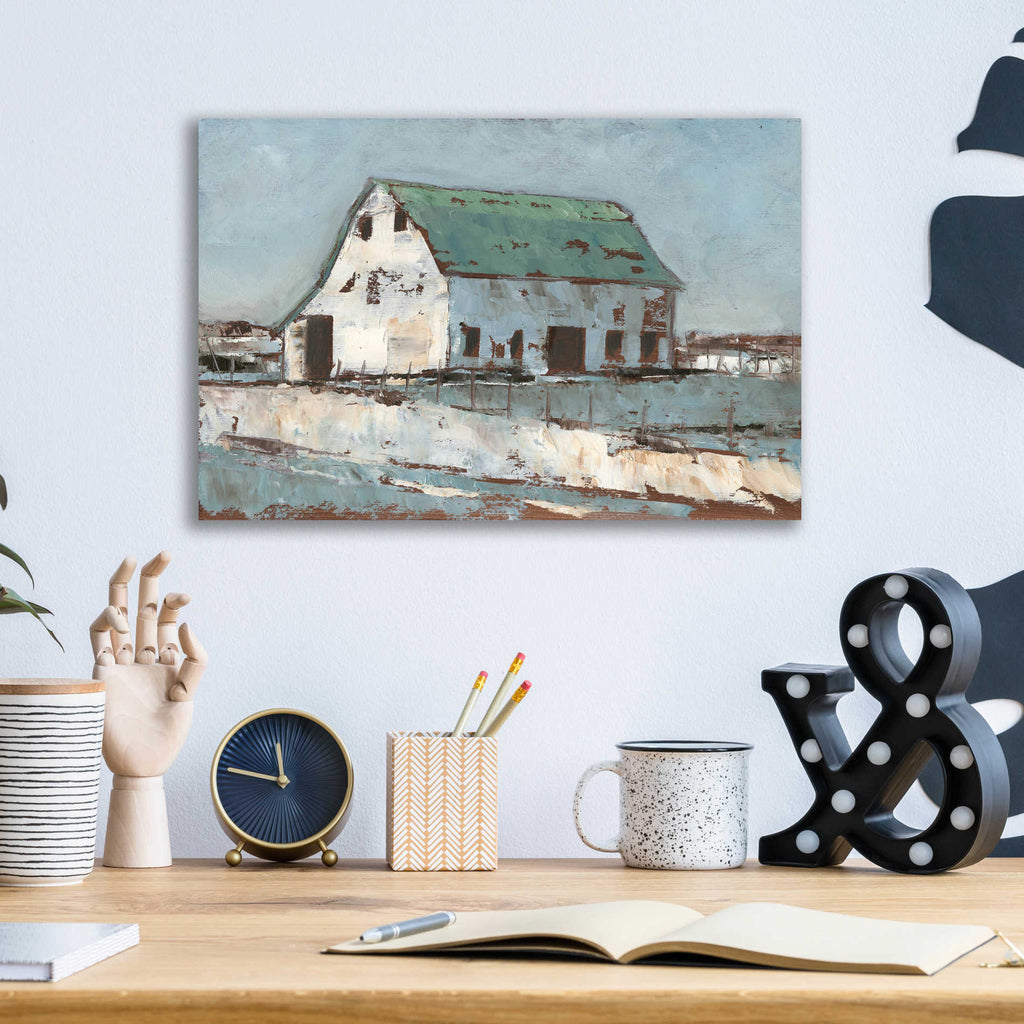 Epic Art 'Plein Air Barn II' by Ethan Harper, Acrylic Glass Wall Art,16x12