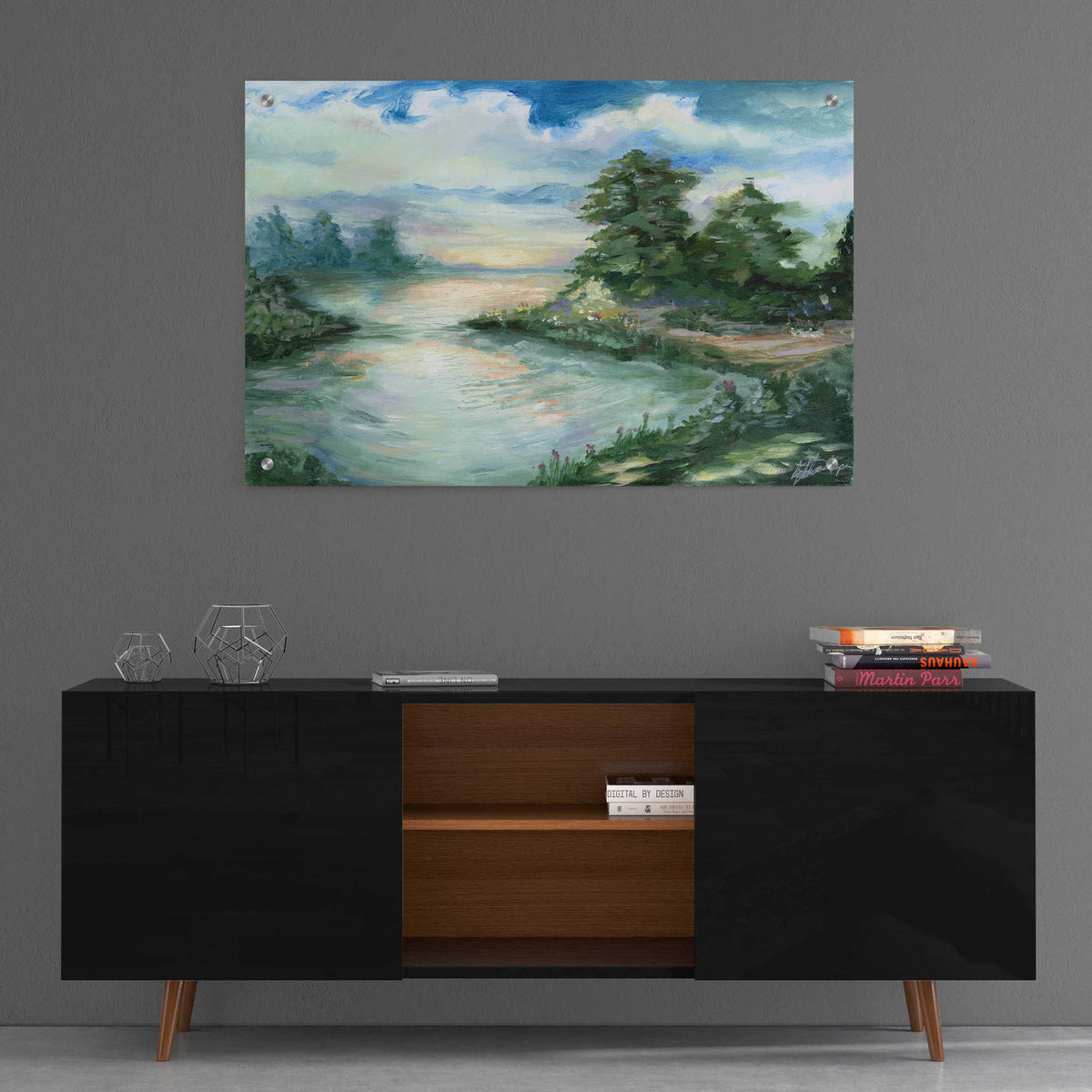 Epic Art 'Cerulean Sunrise' by Ethan Harper, Acrylic Glass Wall Art,36x24