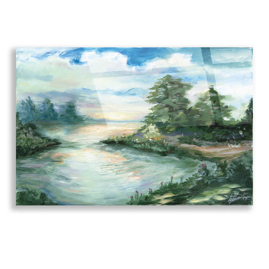 Epic Art 'Cerulean Sunrise' by Ethan Harper, Acrylic Glass Wall Art