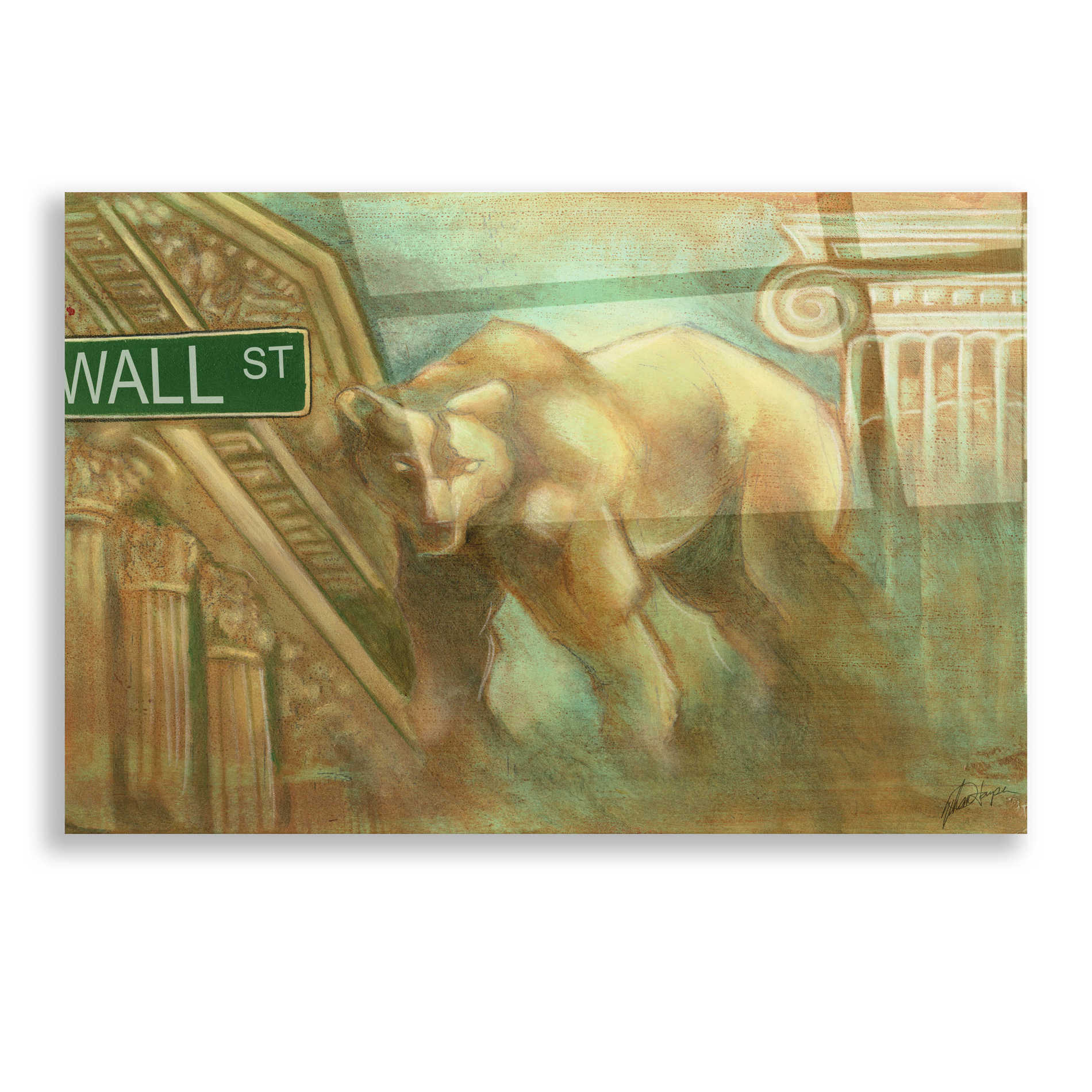Epic Art 'Bear Market' by Ethan Harper, Acrylic Glass Wall Art,16x12